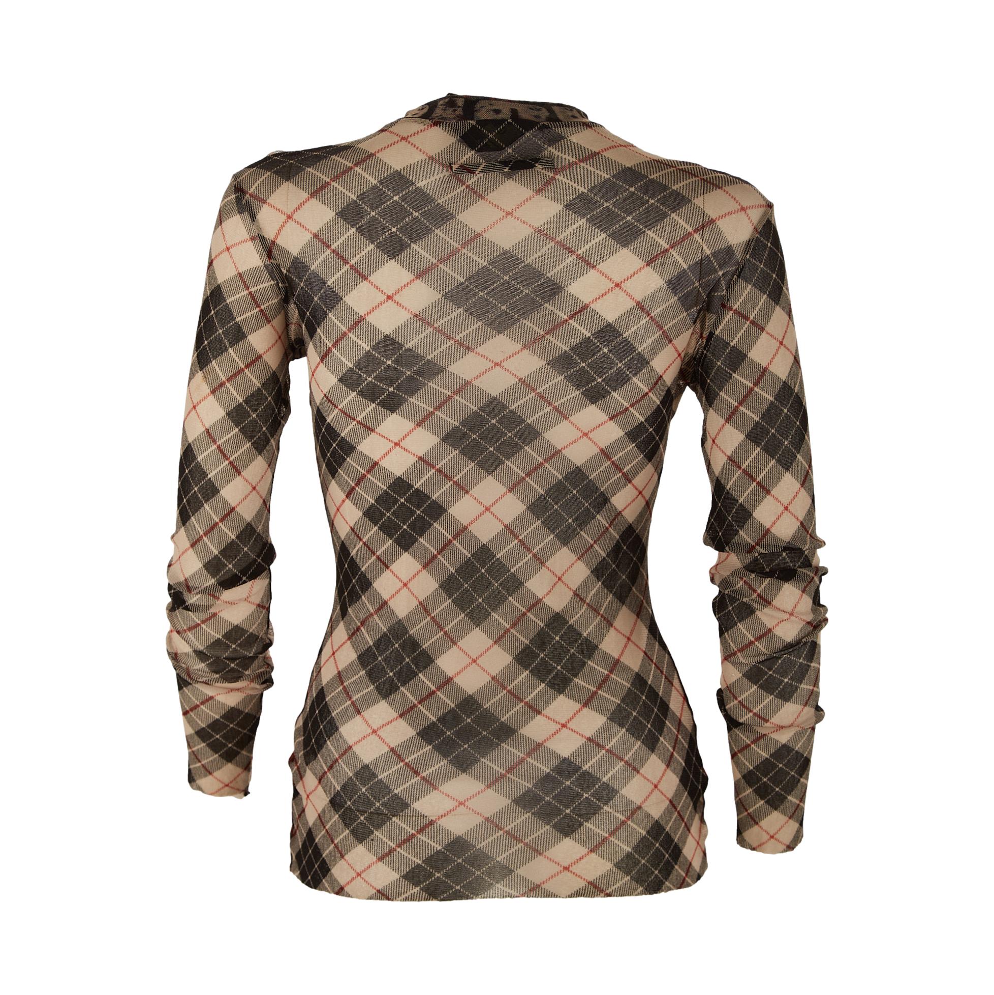 Jean Paul Gaultier Plaid Mesh Top - Image 2