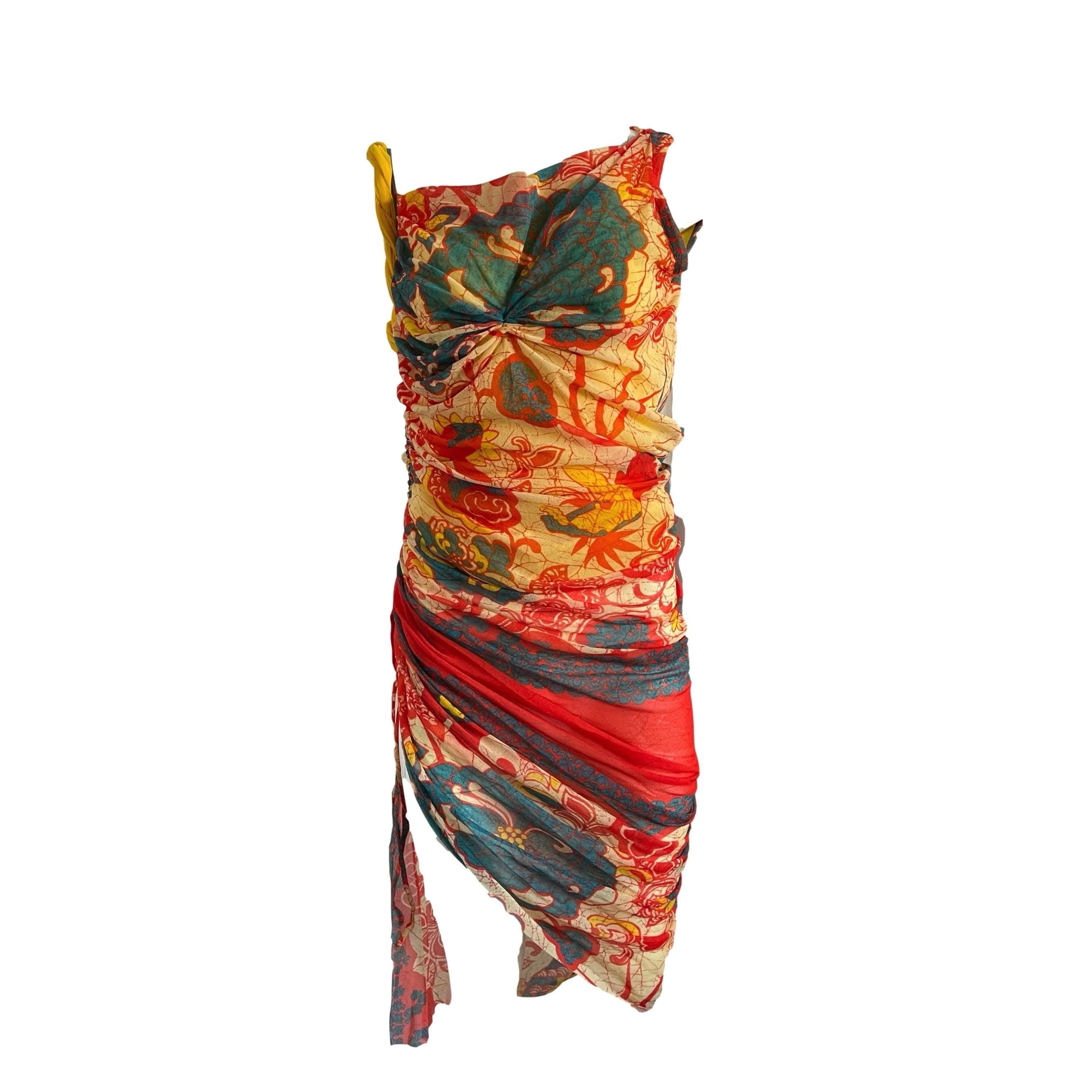 Jean Paul Gaultier Print Ruched Dress