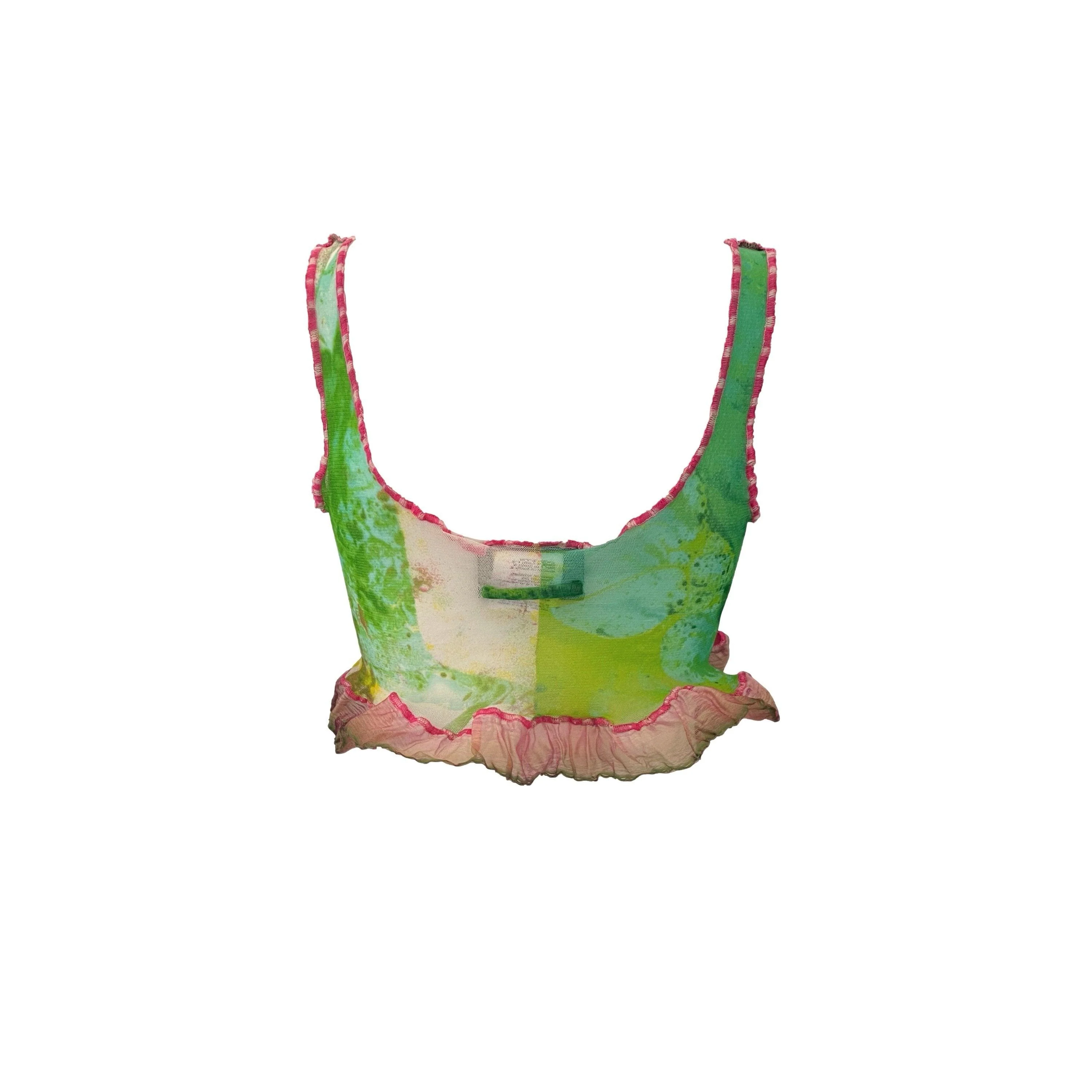 Jean Paul Gaultier Print Sheer Crop Tank - Image 2