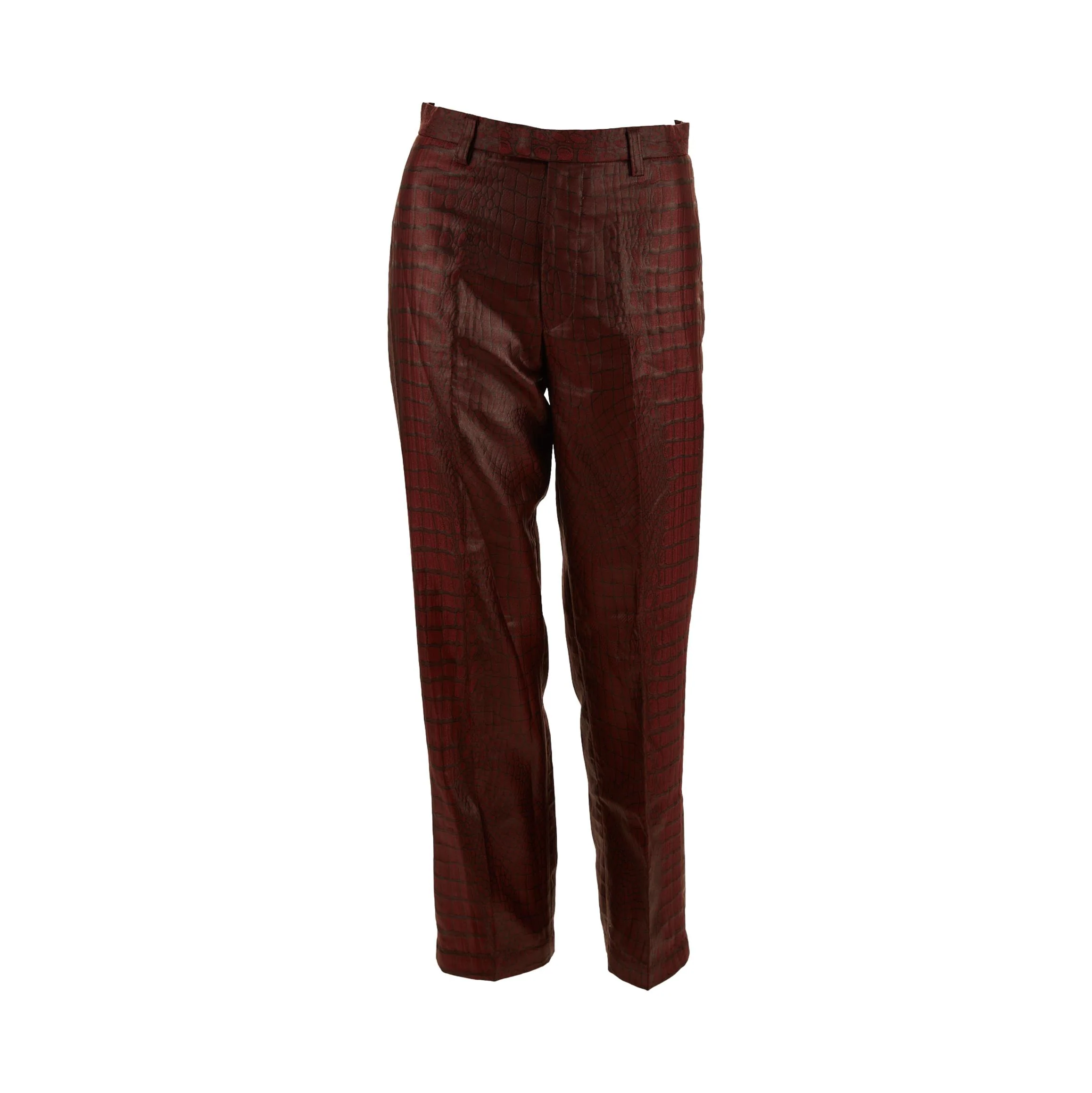 Jean Paul Gaultier Red Alligator Print Pants