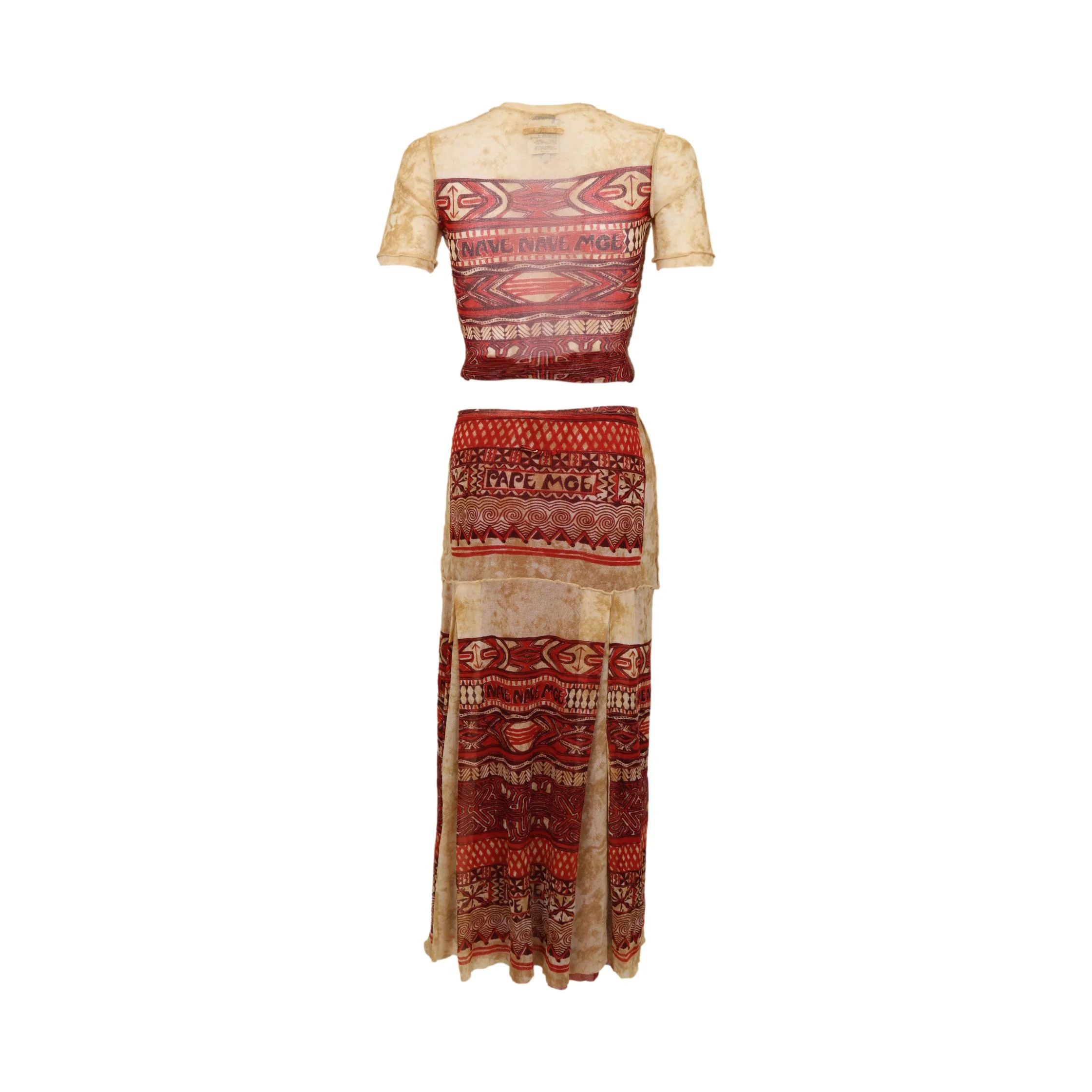 Jean Paul Gaultier Red Print Skirt Set - Image 2