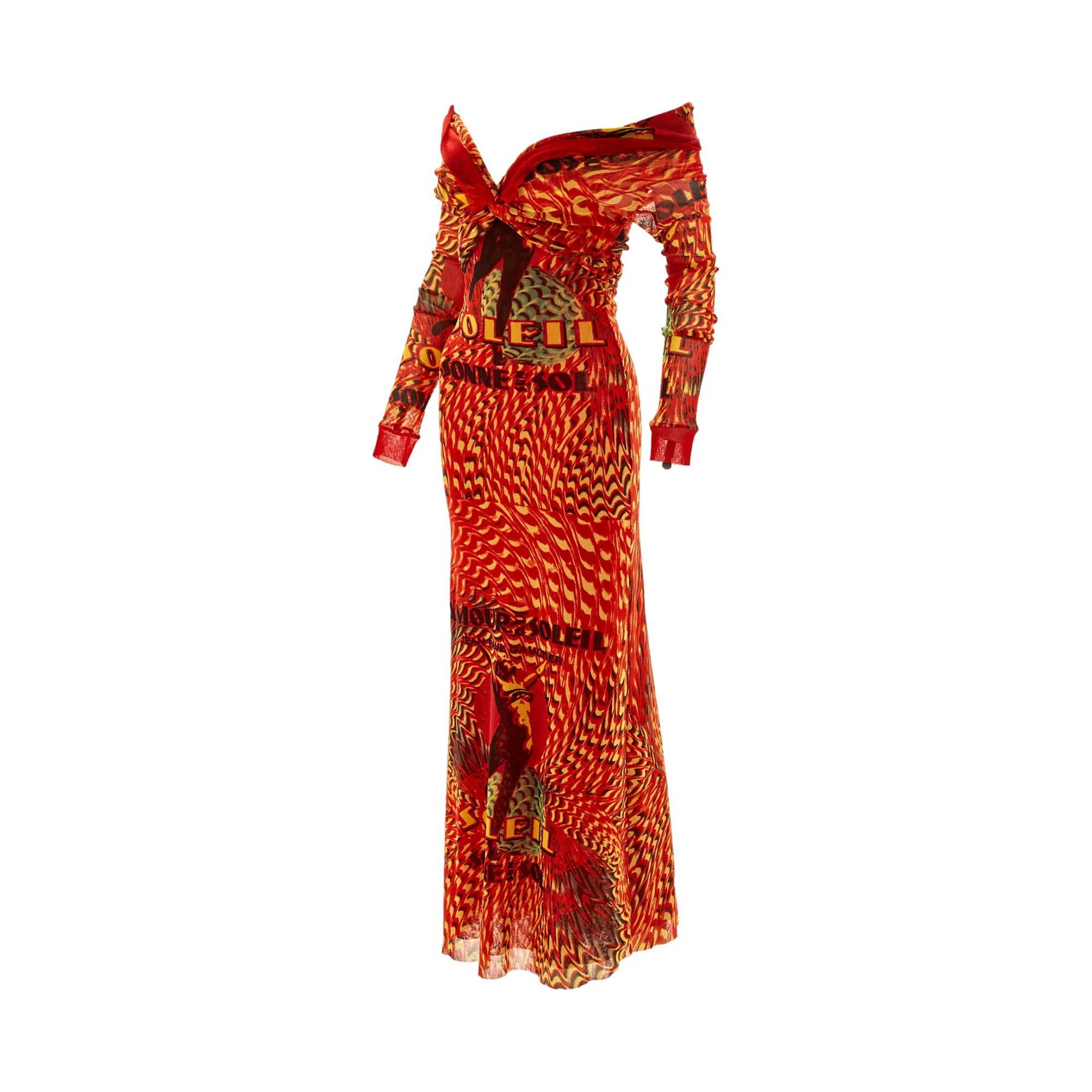 Jean Paul Gaultier Red Soleil Print Dress - Image 2