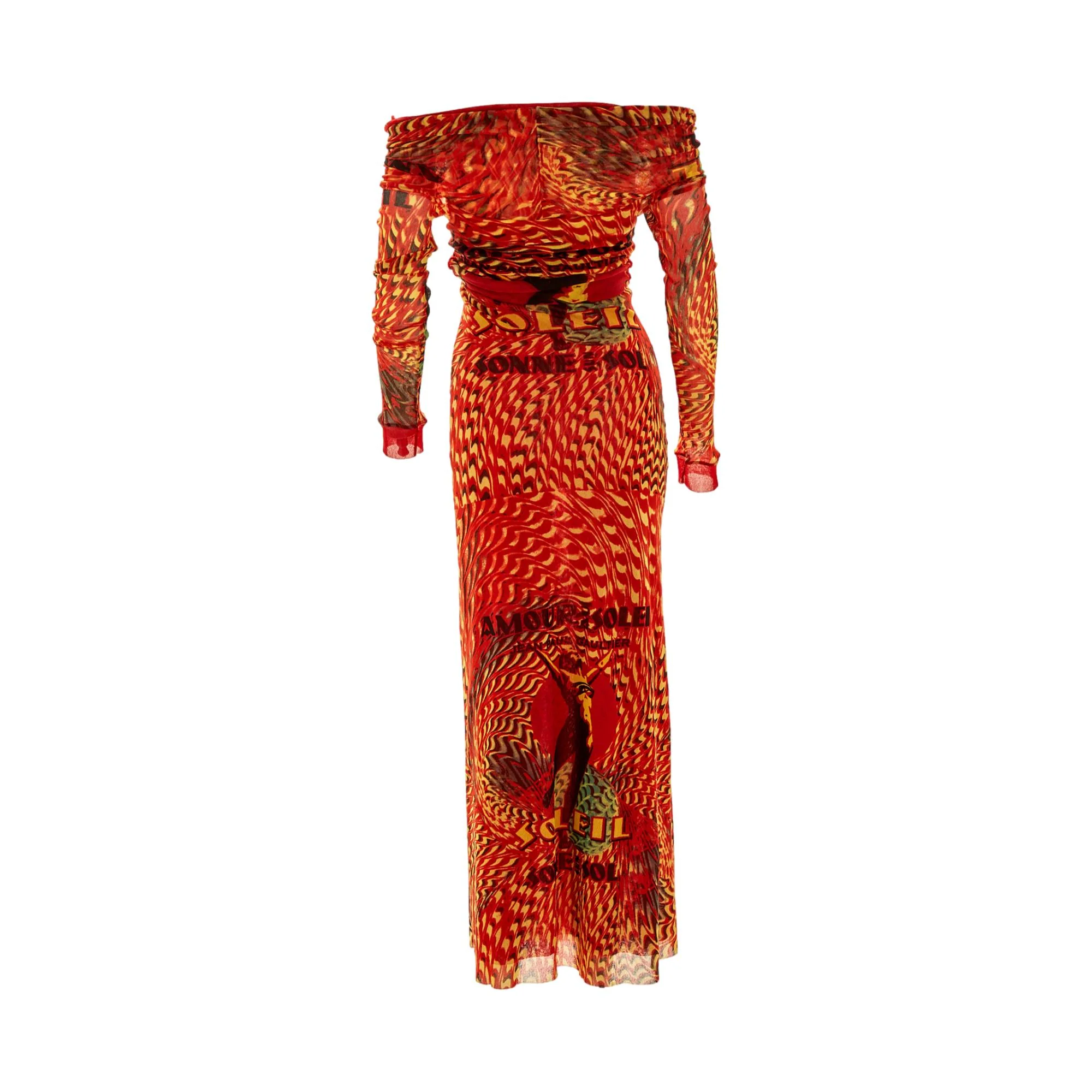 Jean Paul Gaultier Red Soleil Print Dress - Image 3