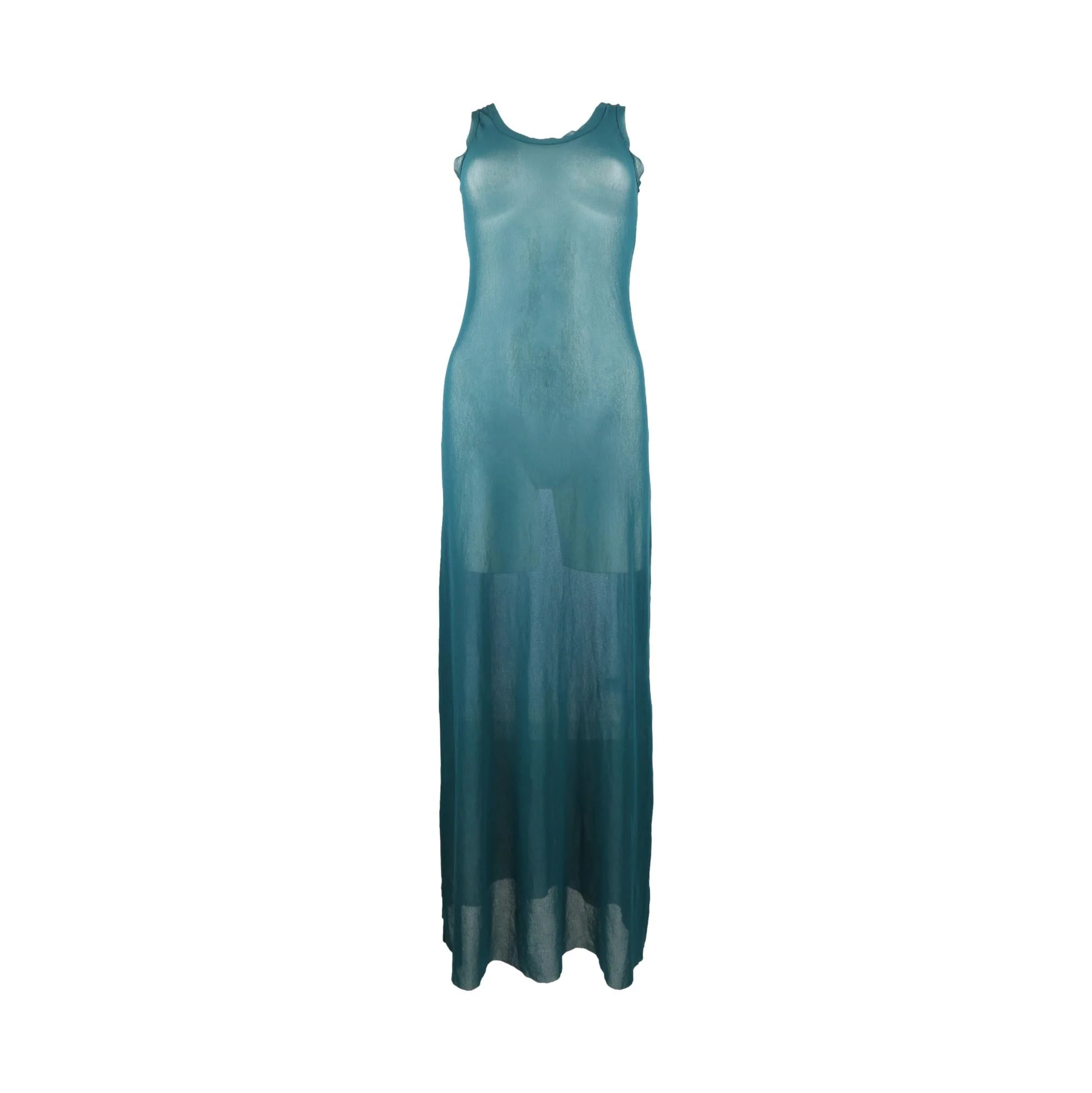 Jean Paul Gaultier Teal Mesh Dress