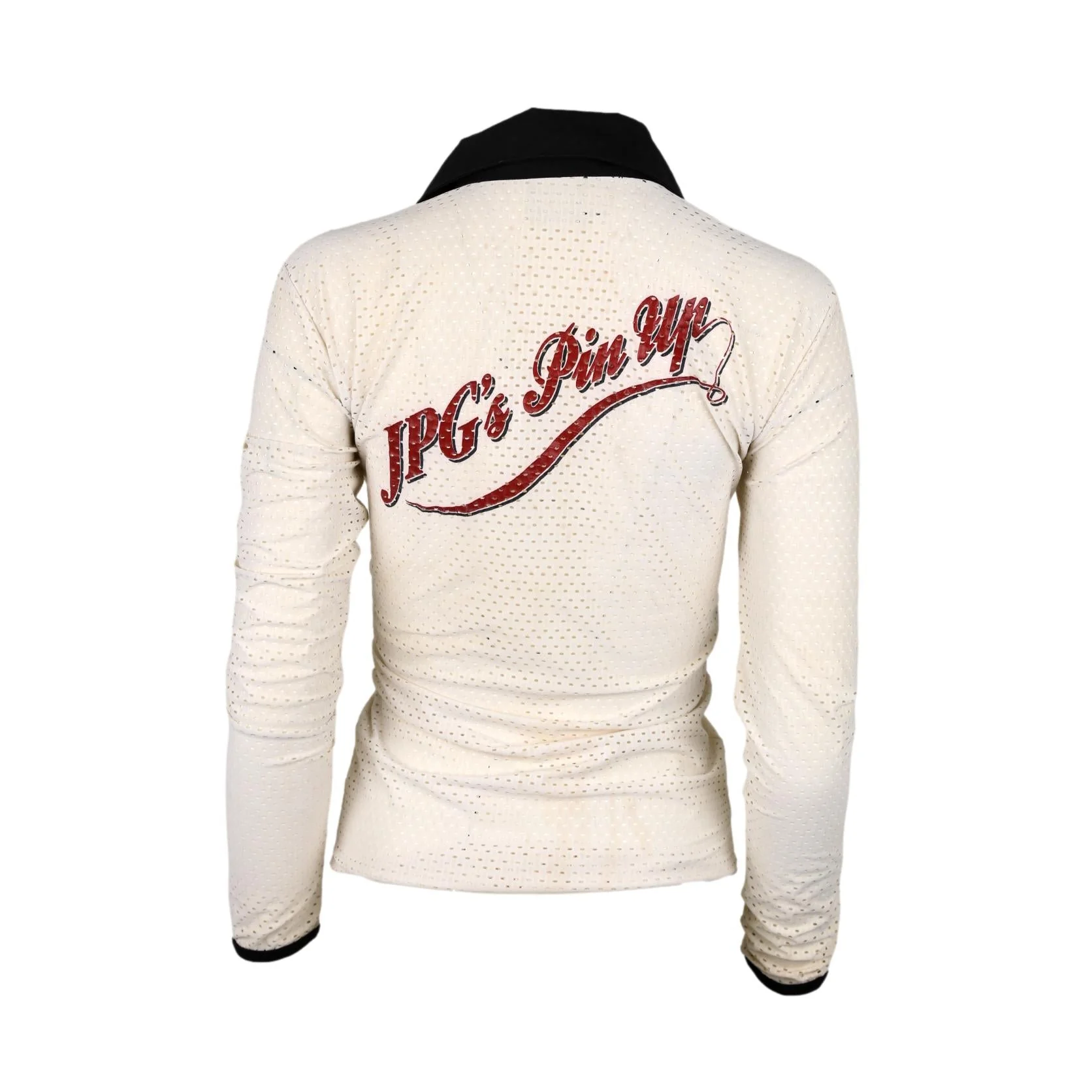 Jean Paul Gaultier White Mesh Long Sleeve Polo - Image 2