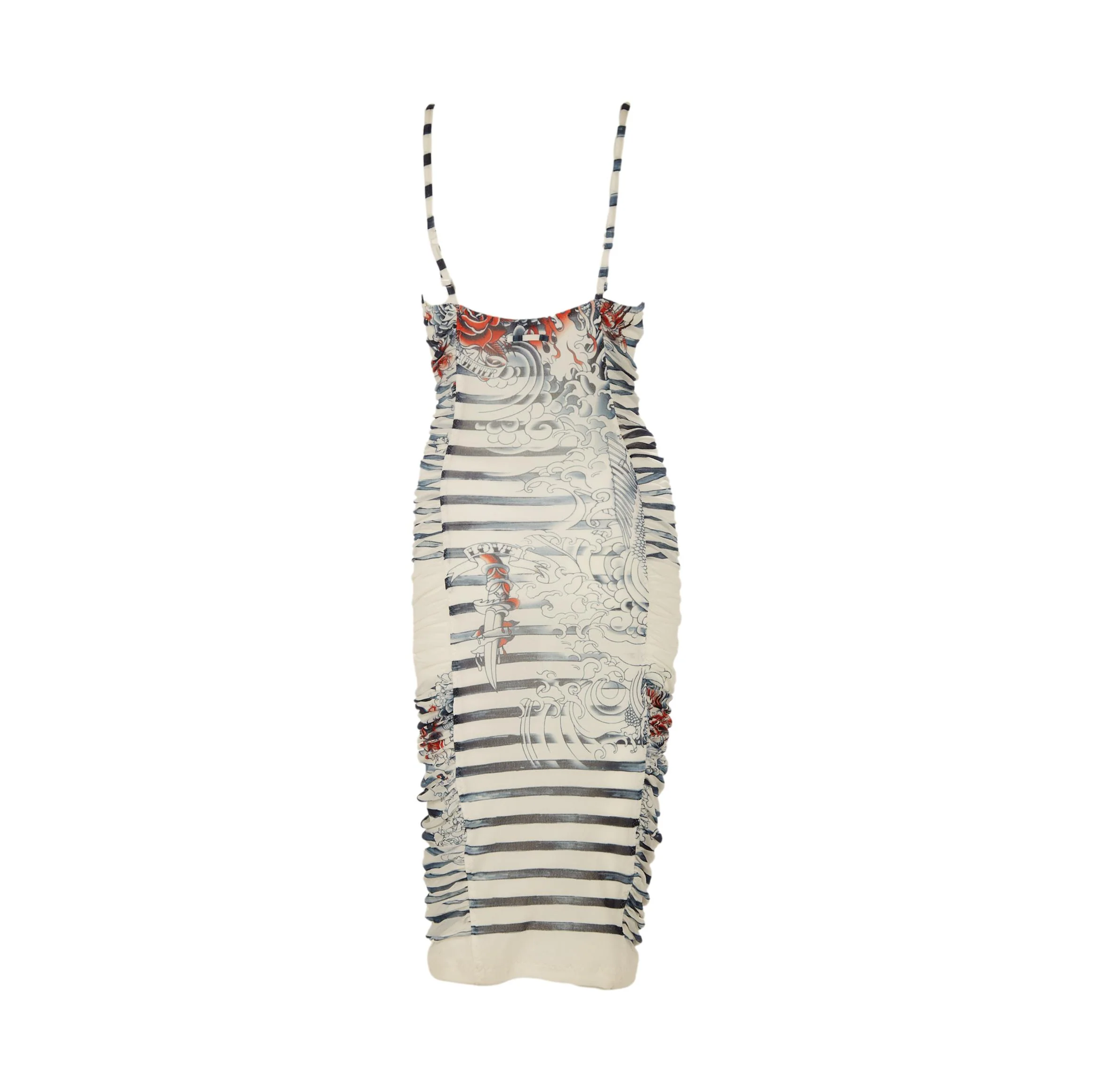 Jean Paul Gaultier White Tattoo Print Dress - Image 2