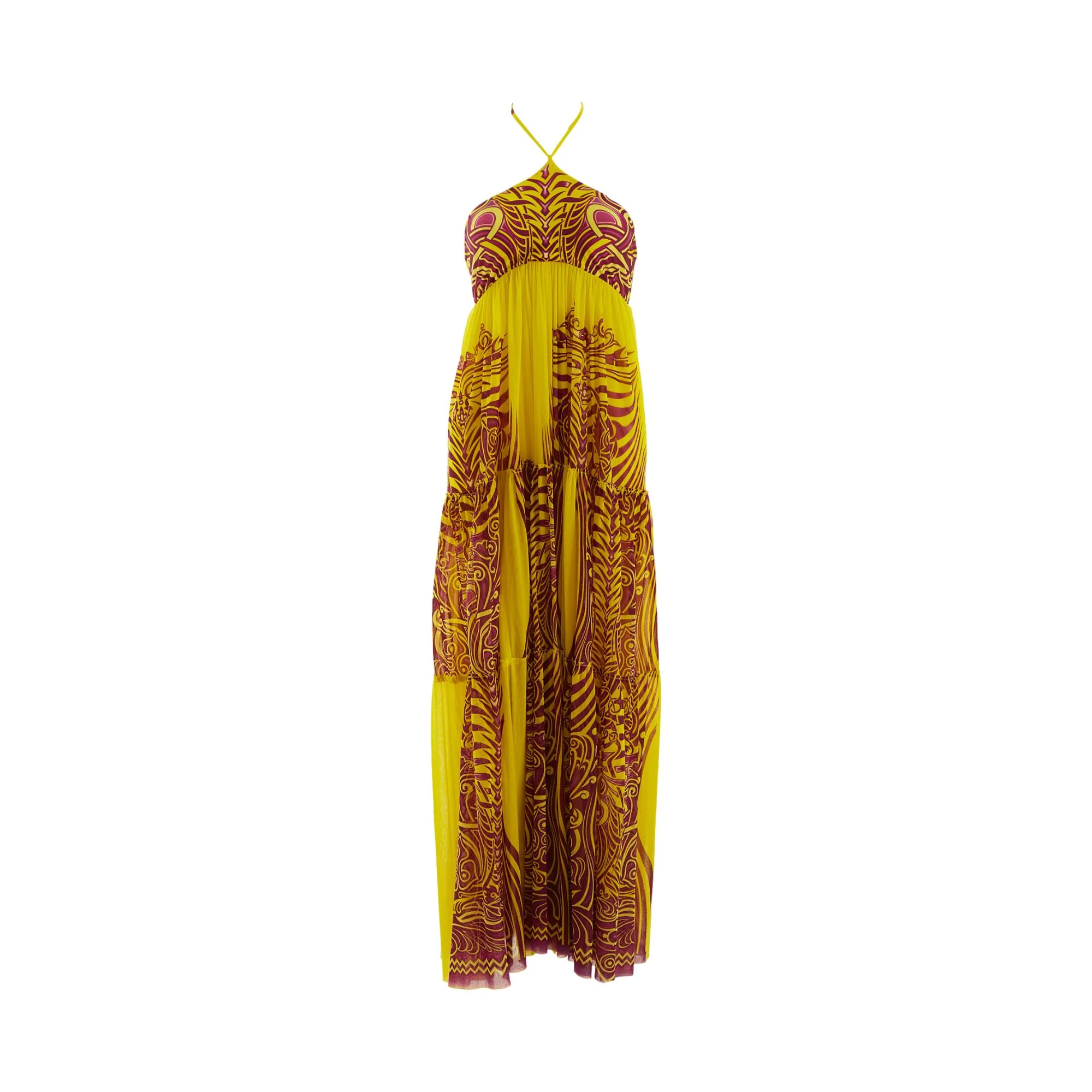 Jean Paul Gaultier Yellow Print Maxi Dress