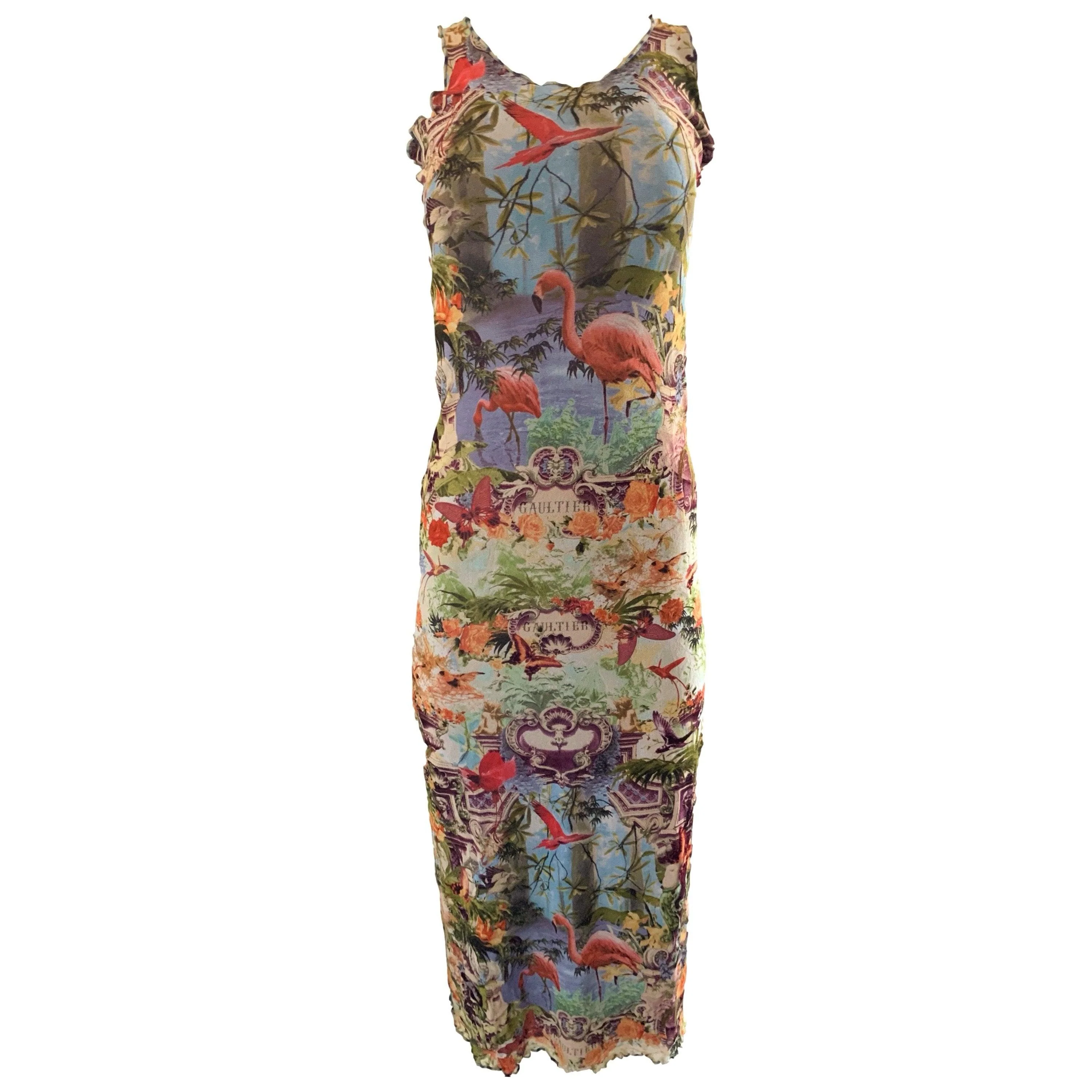 Jean Paul Gautier Flamingo Mesh Dress