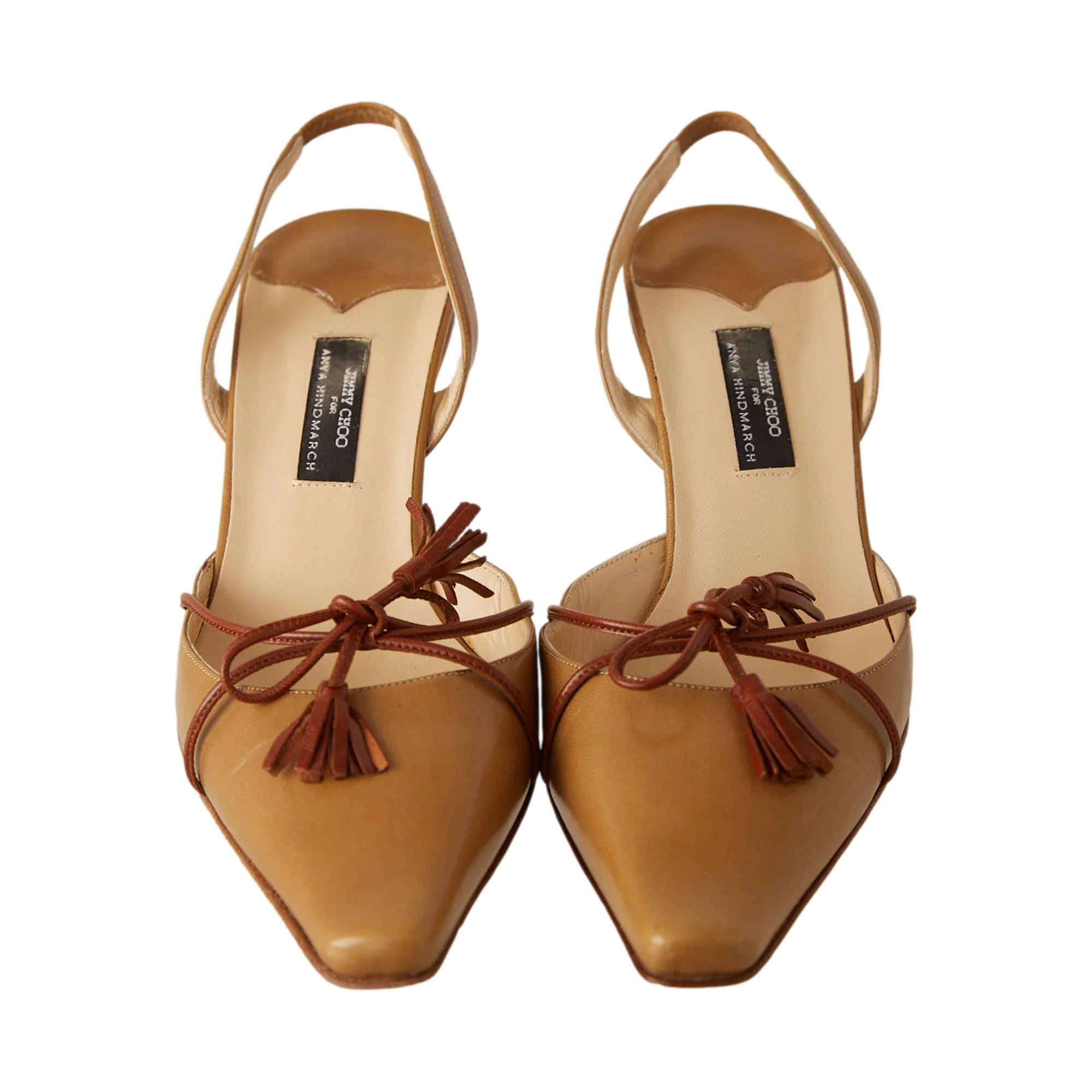 Jimmy Choo x Anya Hindmarch Brown Slingback Heels - Image 2