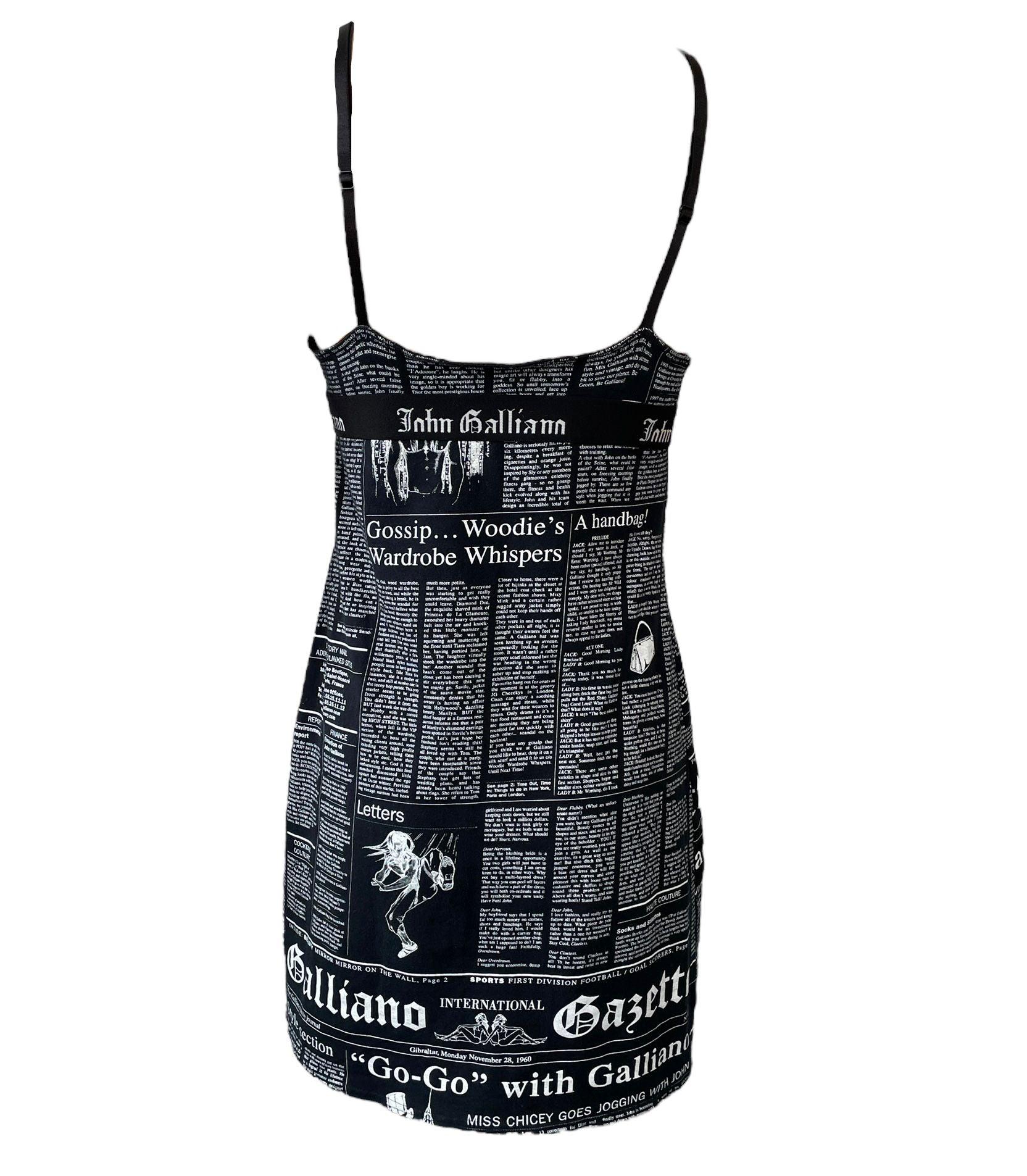 John Galliano Black Newsprint Dress - Image 2