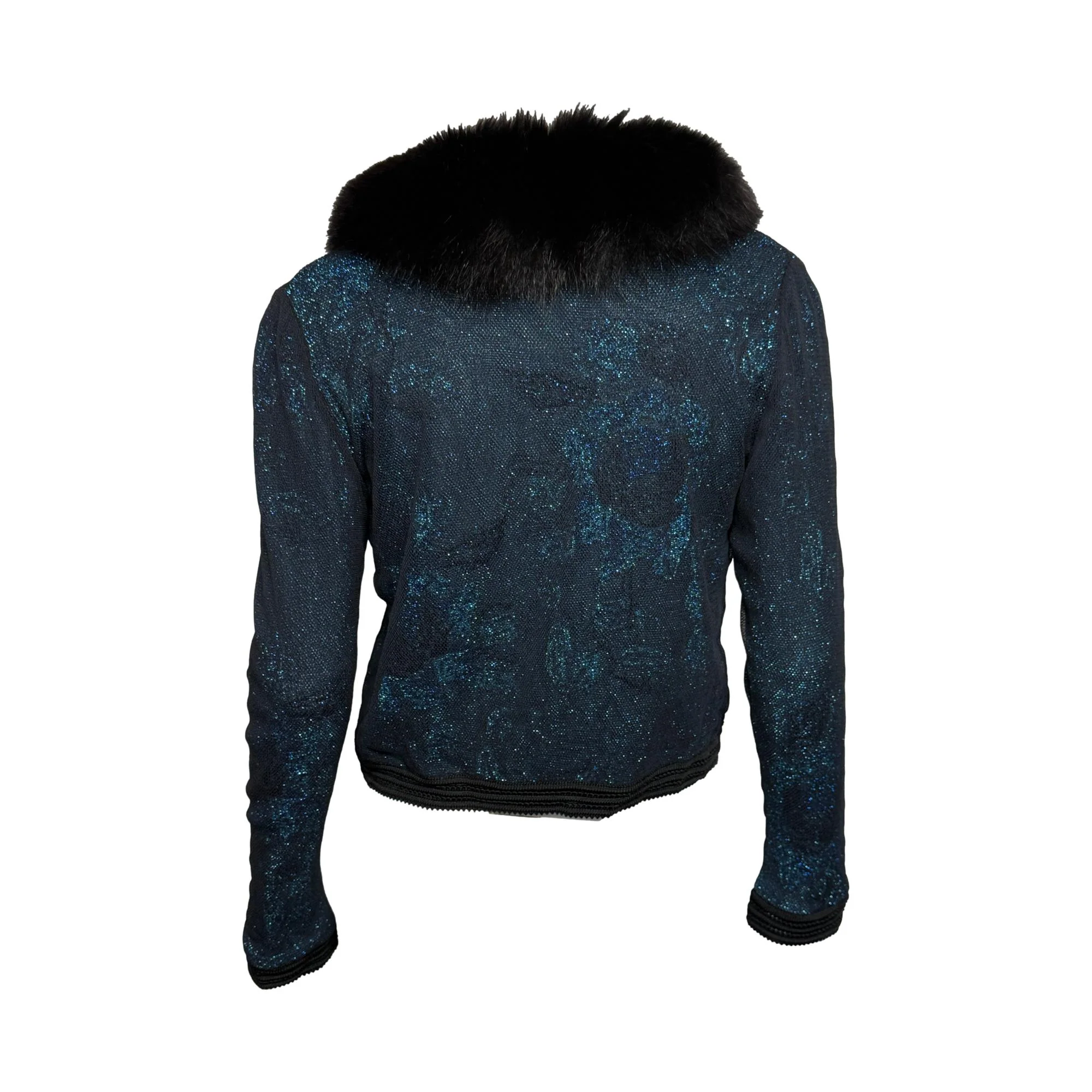 John Galliano Blue Fur Cardigan Set - Image 2