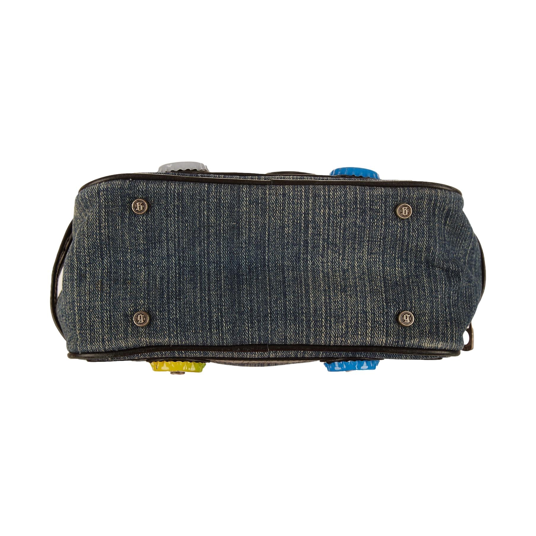 Galliano Denim Bottle Cap Bag - Image 3