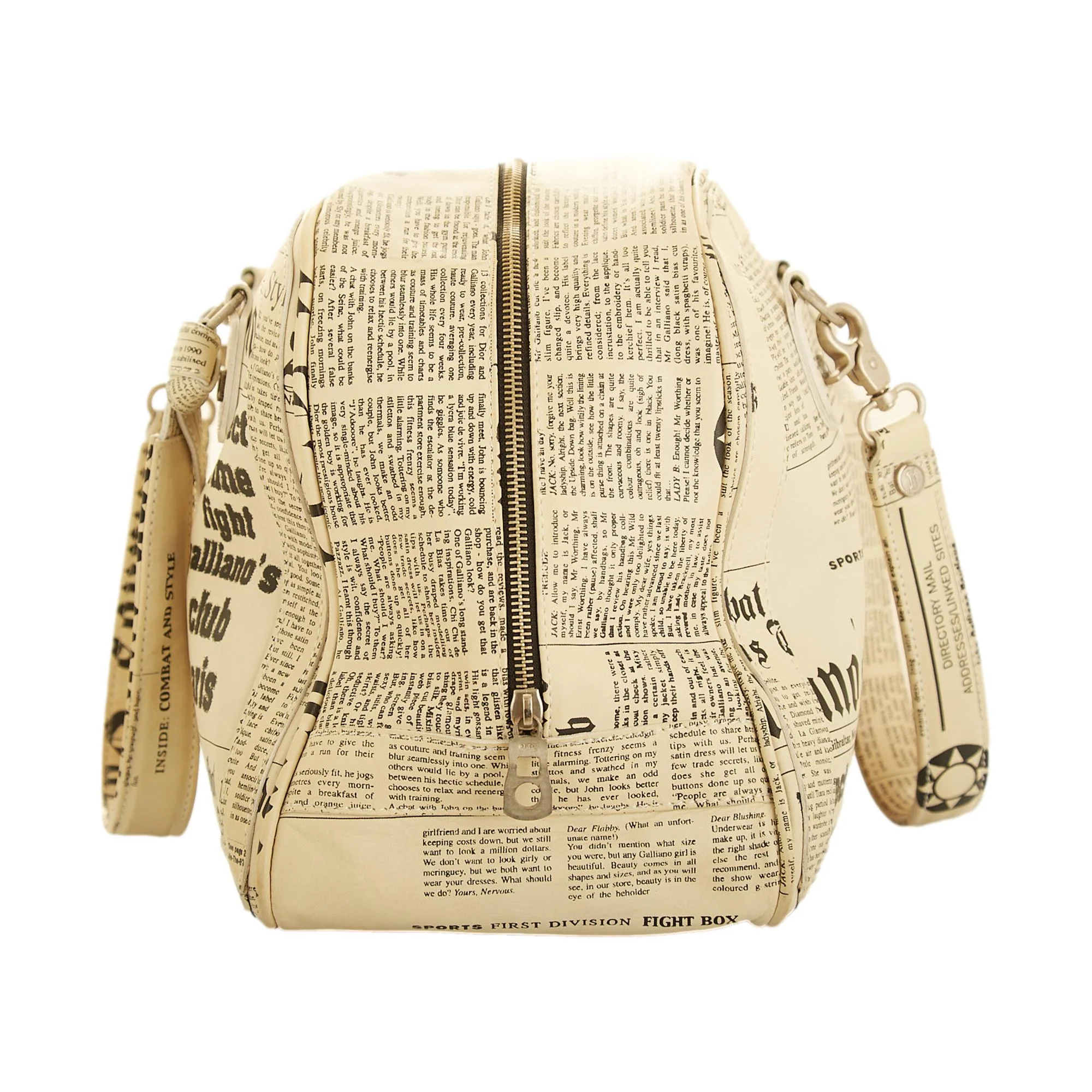 John Galliano Large  "Gazette" Newsprint Handbag - Image 3