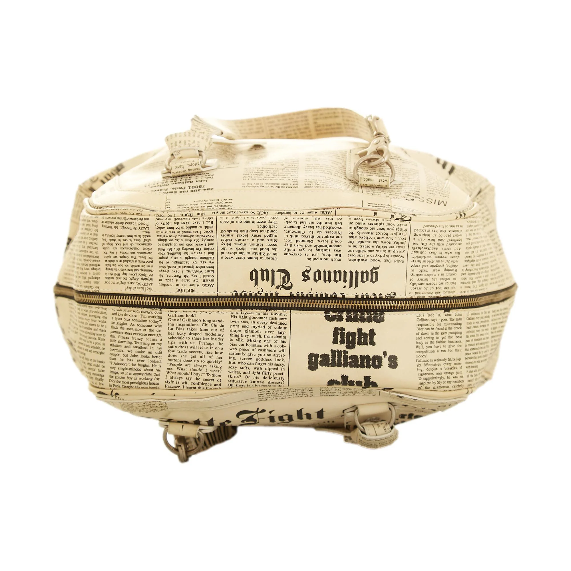 John Galliano Large  "Gazette" Newsprint Handbag - Image 4