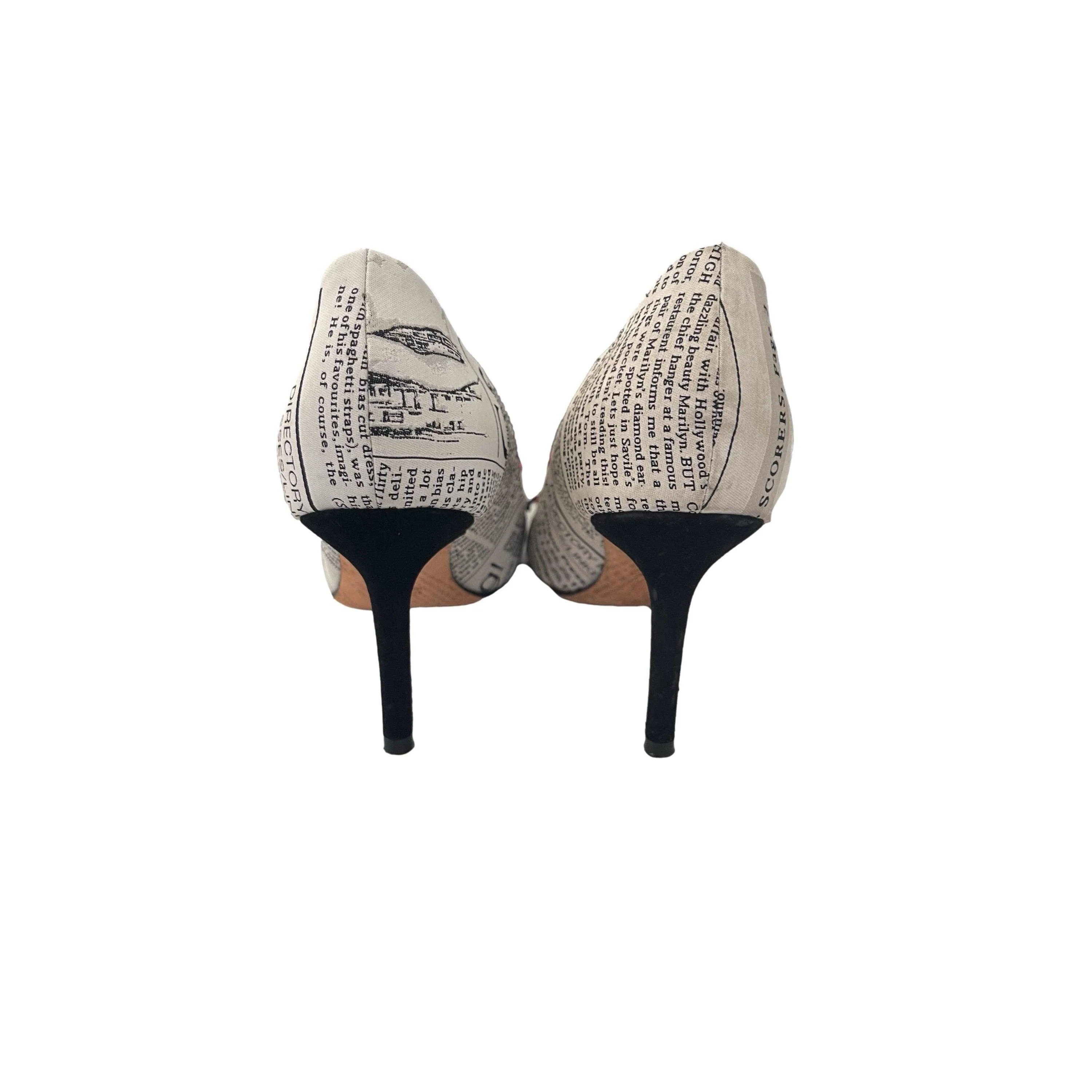 John Galliano Newspaper Print Heels - Image 2
