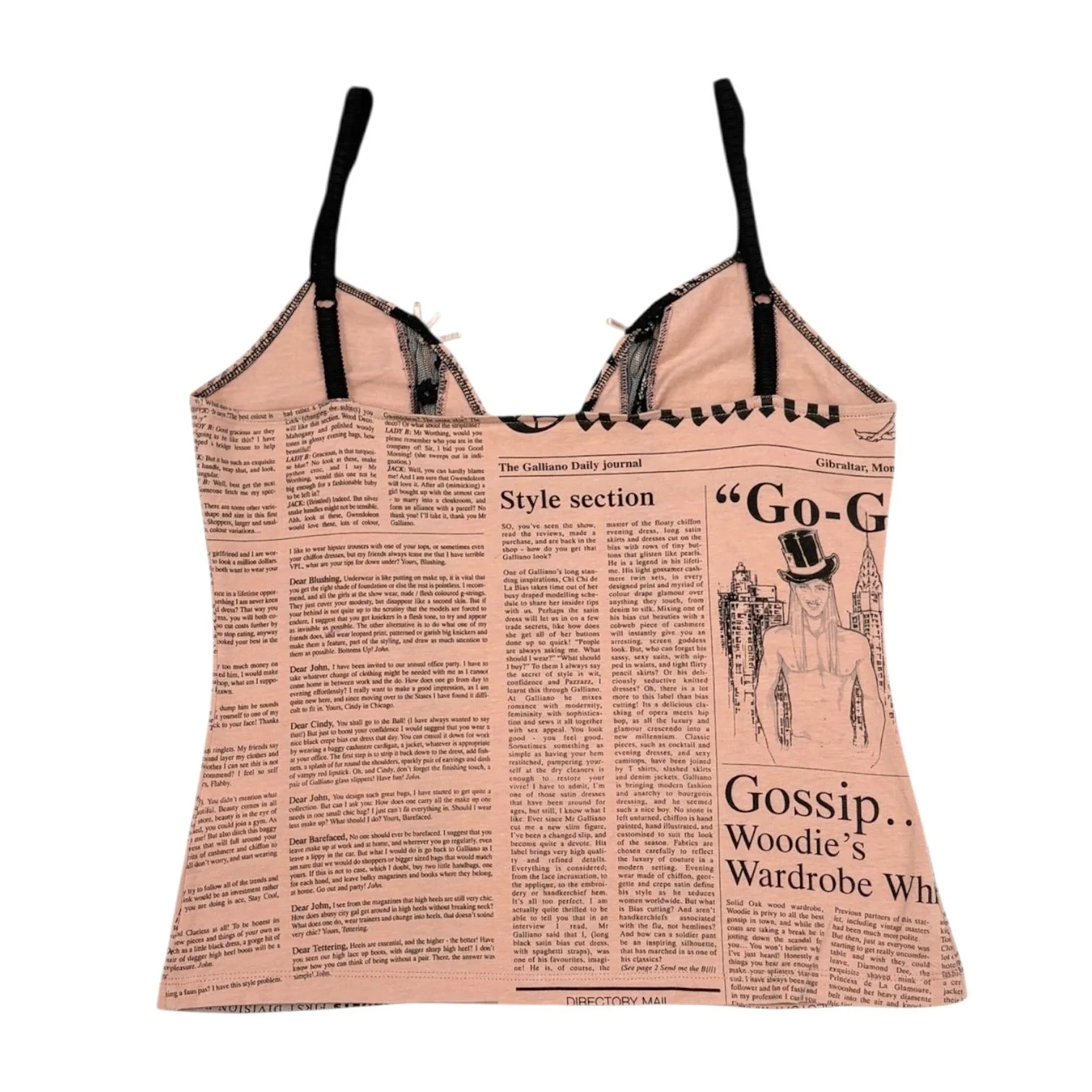 John Galliano Newsprint Corset Top - Image 2