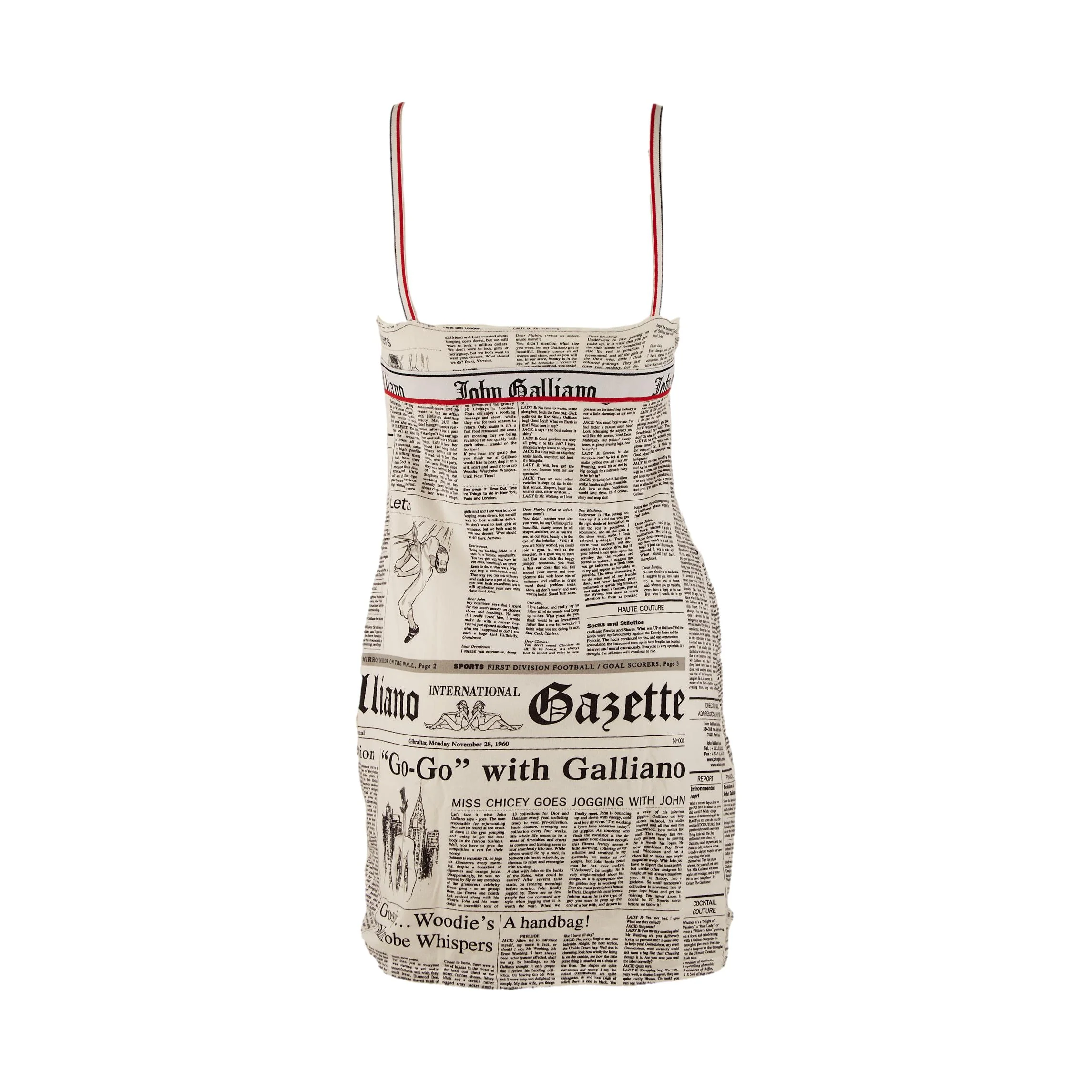Galliano Newsprint Dress - Image 2