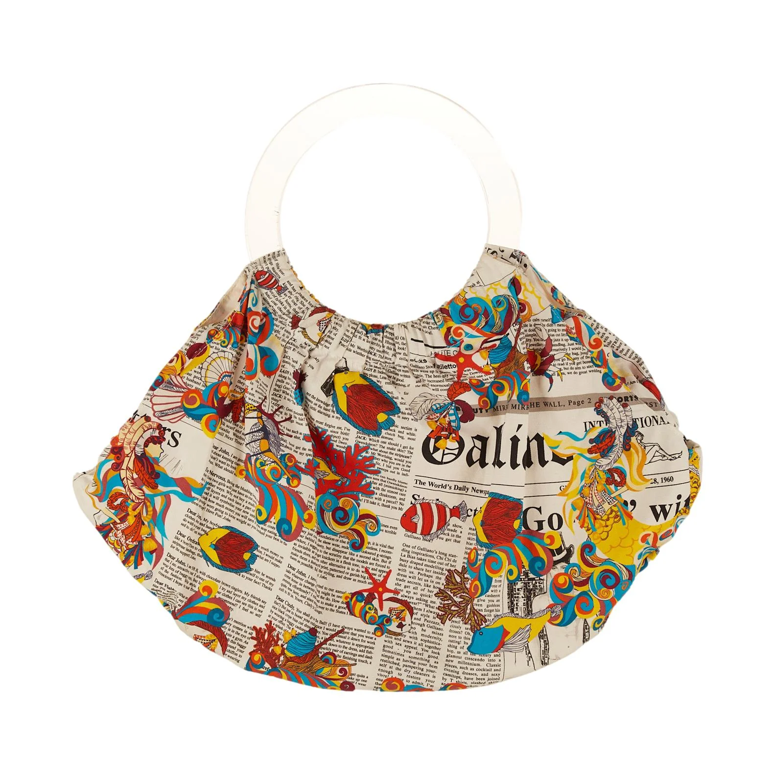 Galliano Newsprint Jumbo Ring Top Handle Bag - Image 2