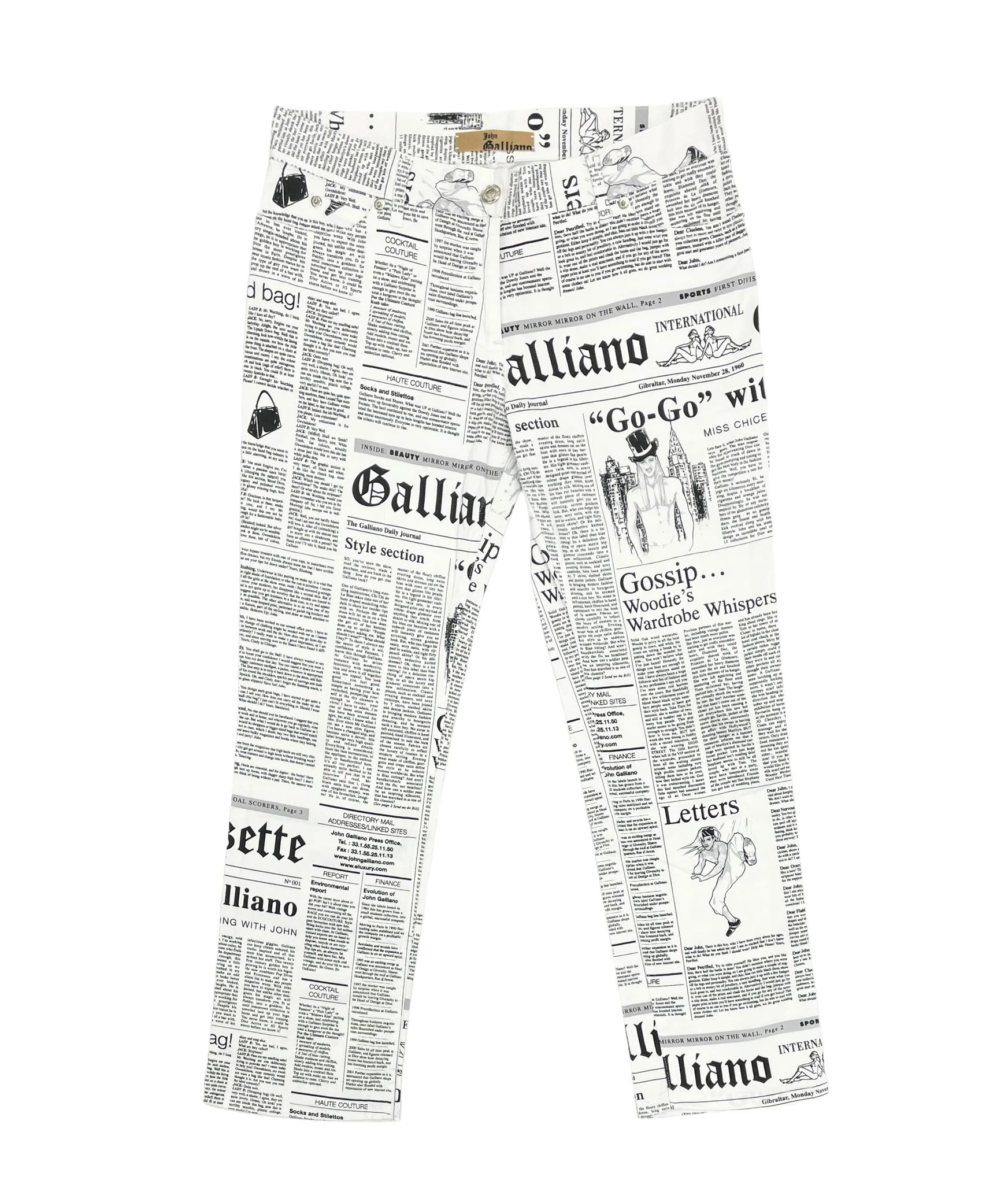 Galliano Newsprint Pants