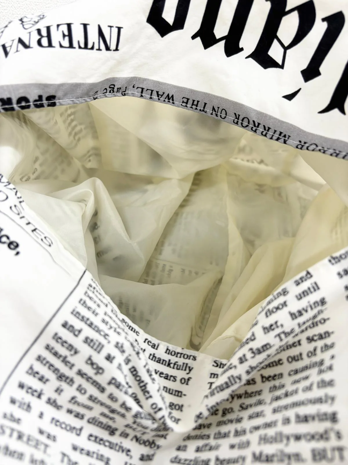 John Galliano Newsprint Ring Handle Bag - Image 3