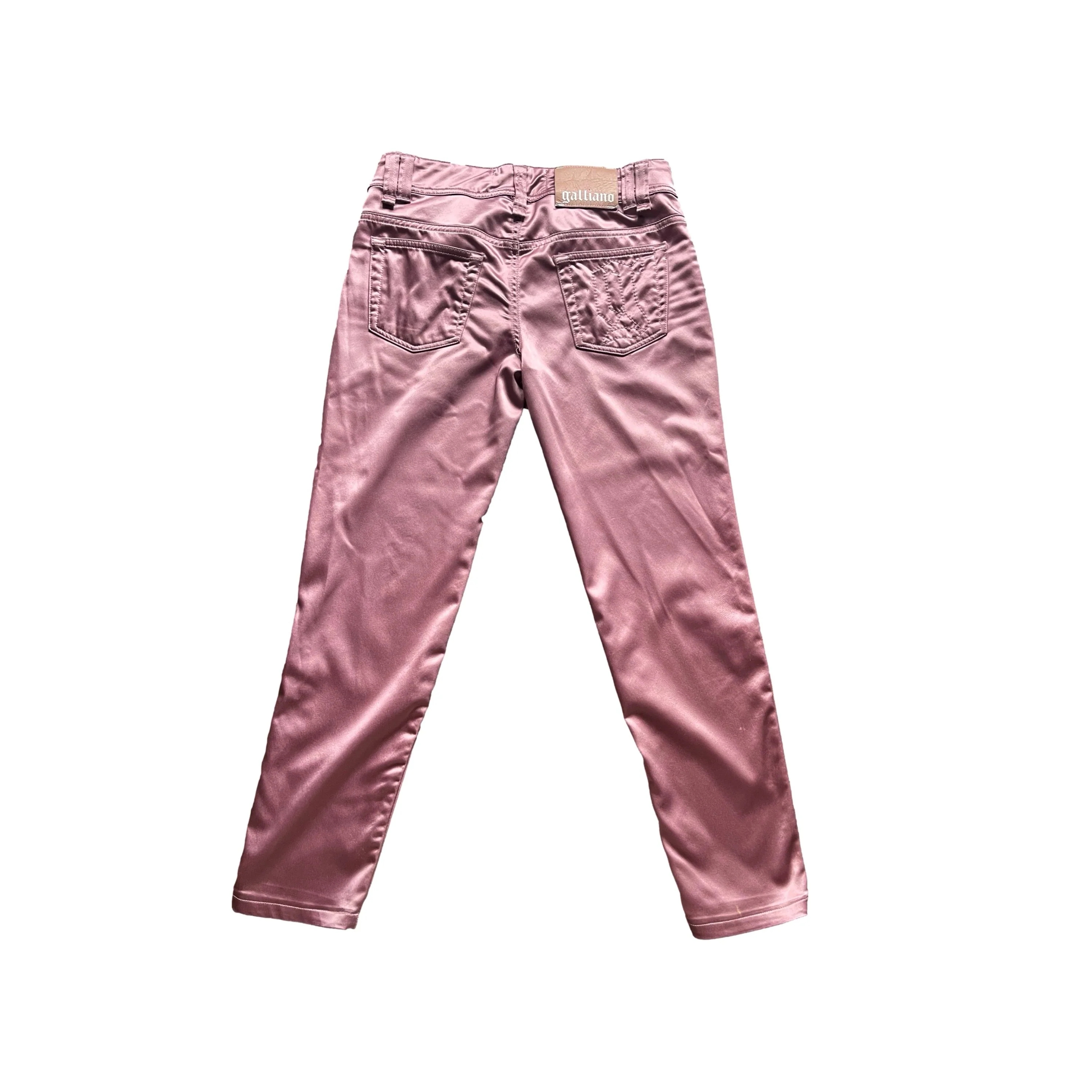 Galliano Pink Satin Pants - Image 2