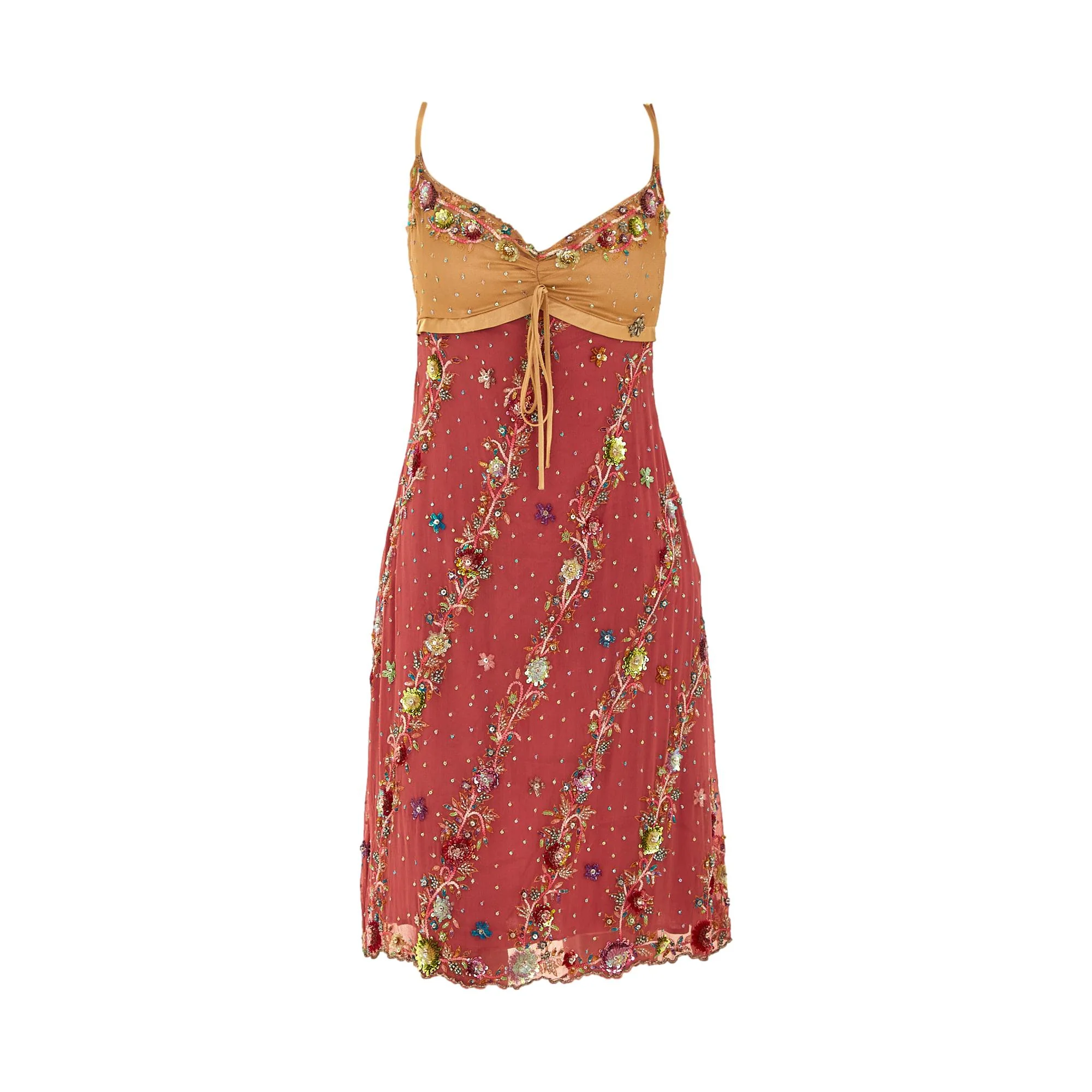 John Galliano Silk Sequin Mini Dress