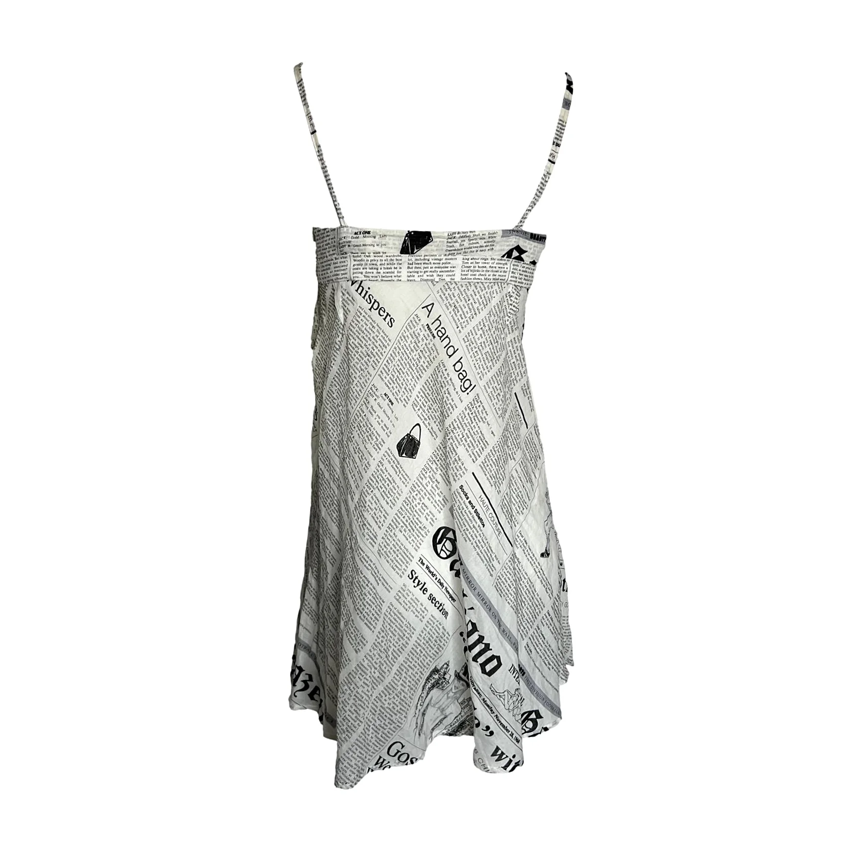 Galliano White Newsprint Dress - Image 2