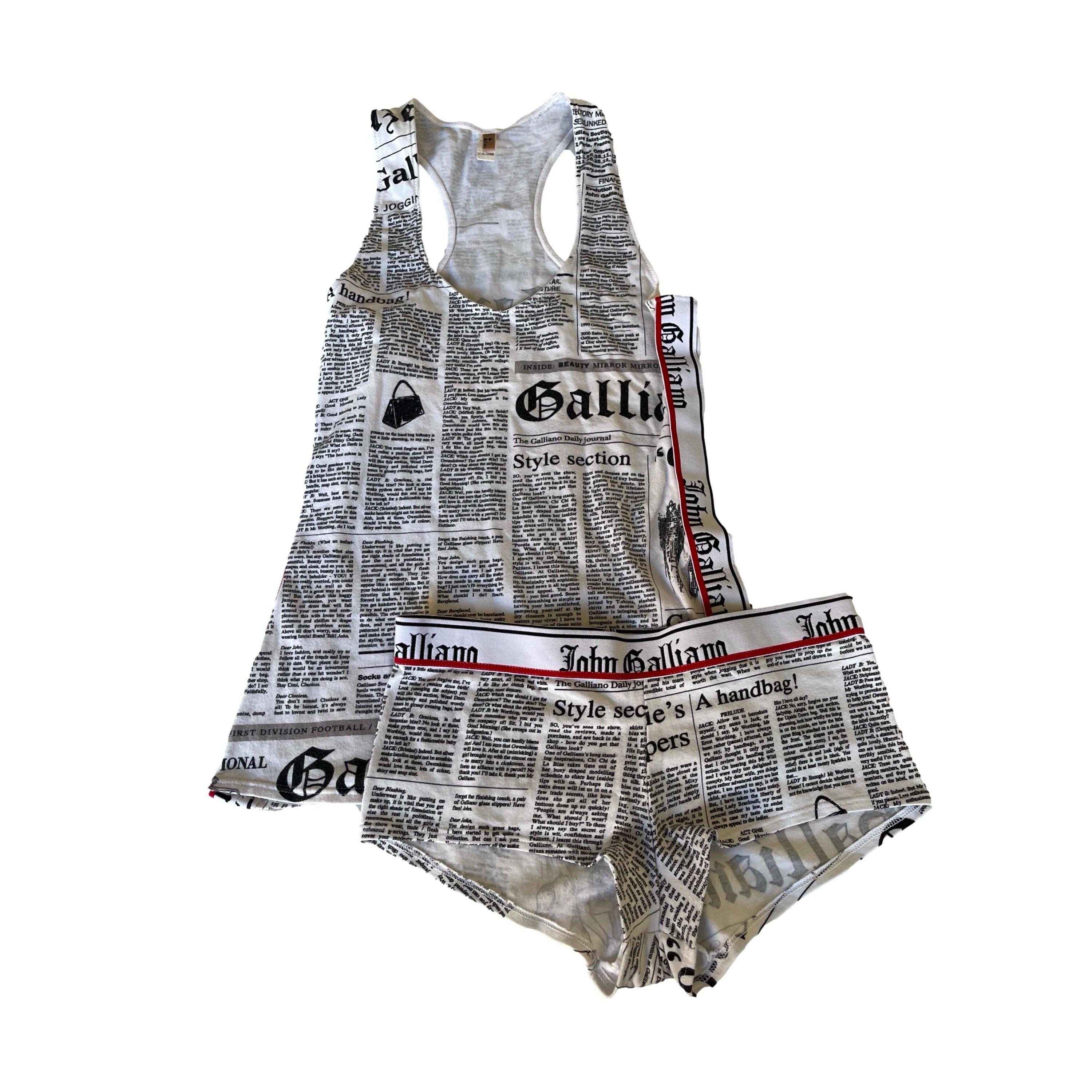 John Galliano White Newsprint Set