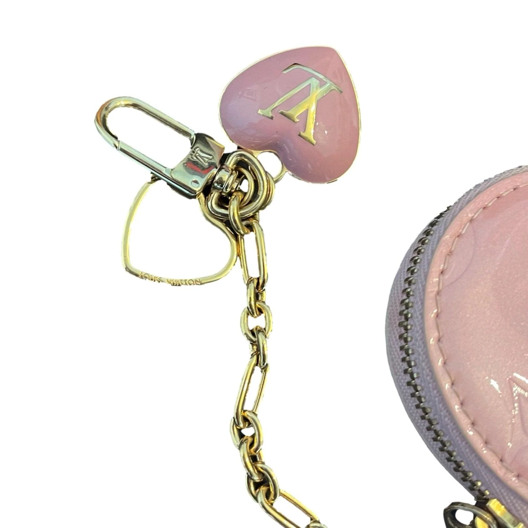Louis Vuitton Baby Pink Monogram Heart Coin Purse - Image 3