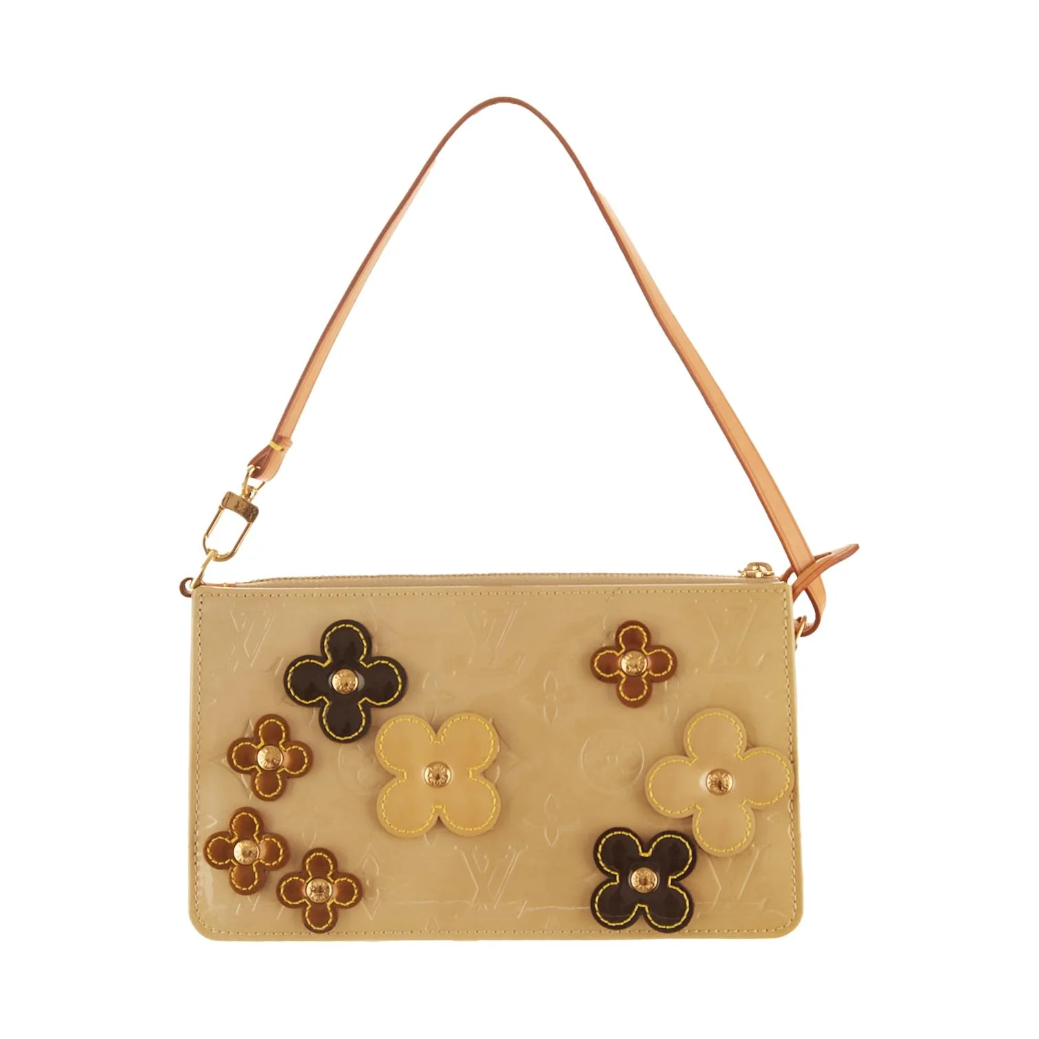 Louis Vuitton Beige Patent Flower Mini Shoulder Bag - Image 2