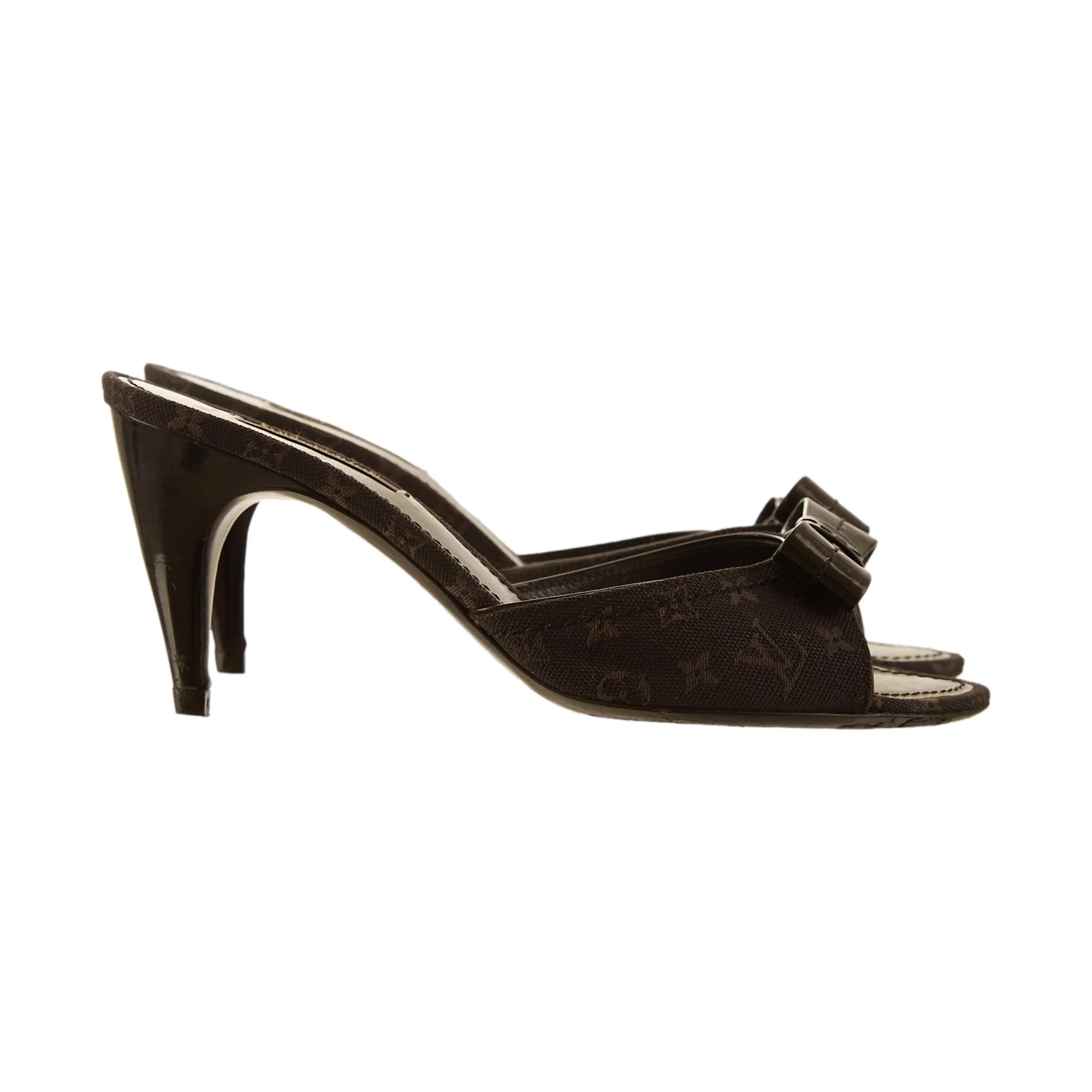 Louis Vuitton Black Logo Bow Heels - Image 3