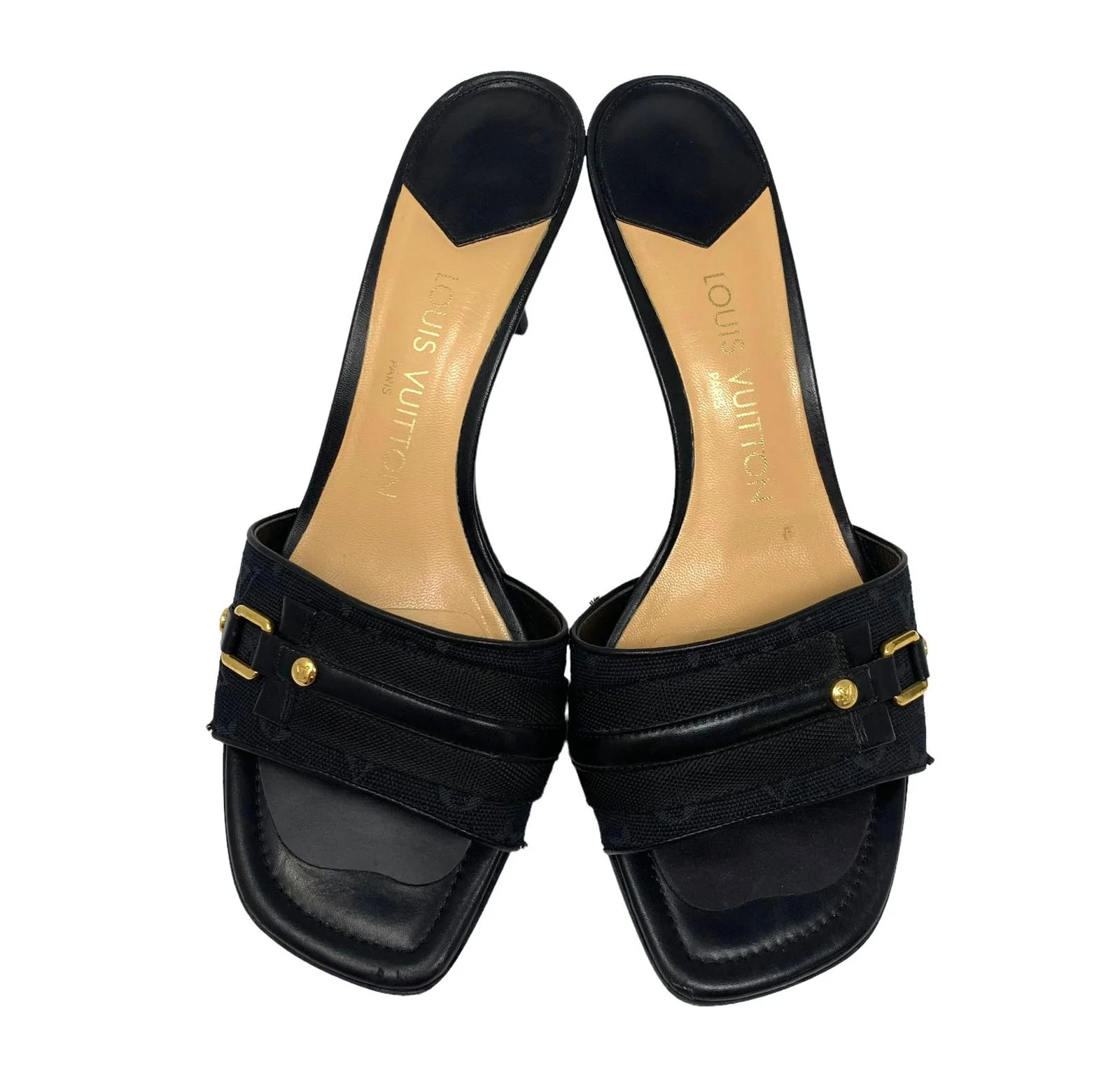 Louis Vuitton Black Logo Heels - Image 2