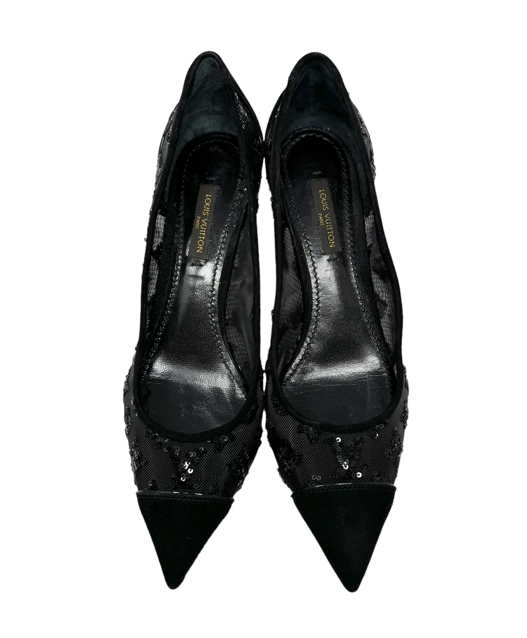 Louis Vuitton Black Logo Mesh Heels - Image 2