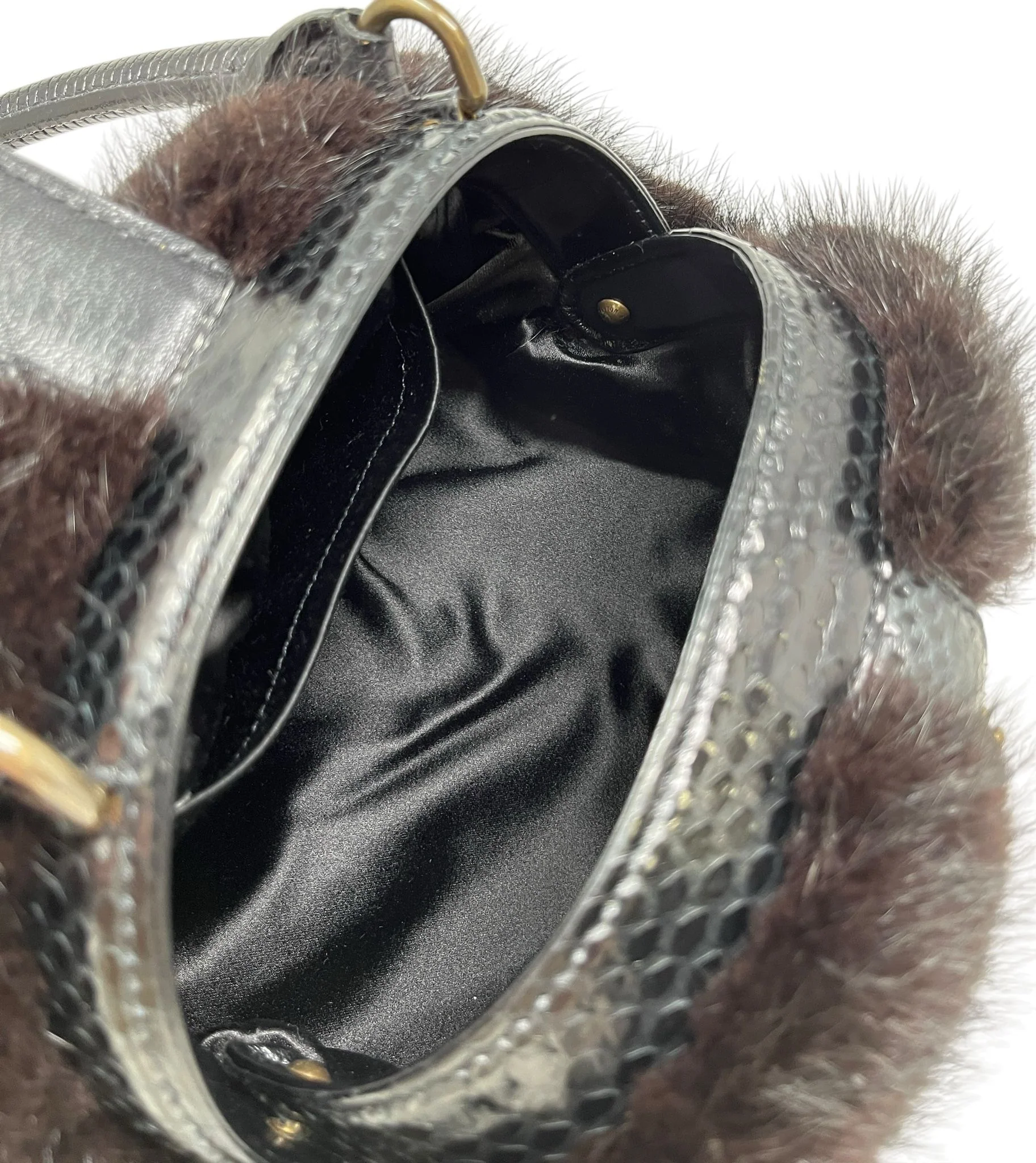 Louis Vuitton Black + Green Mink Top Handle Bag - Image 3