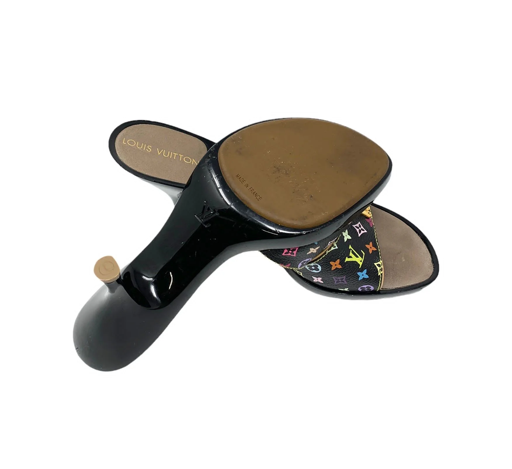 Louis Vuitton Black Monogram Heels - Image 3