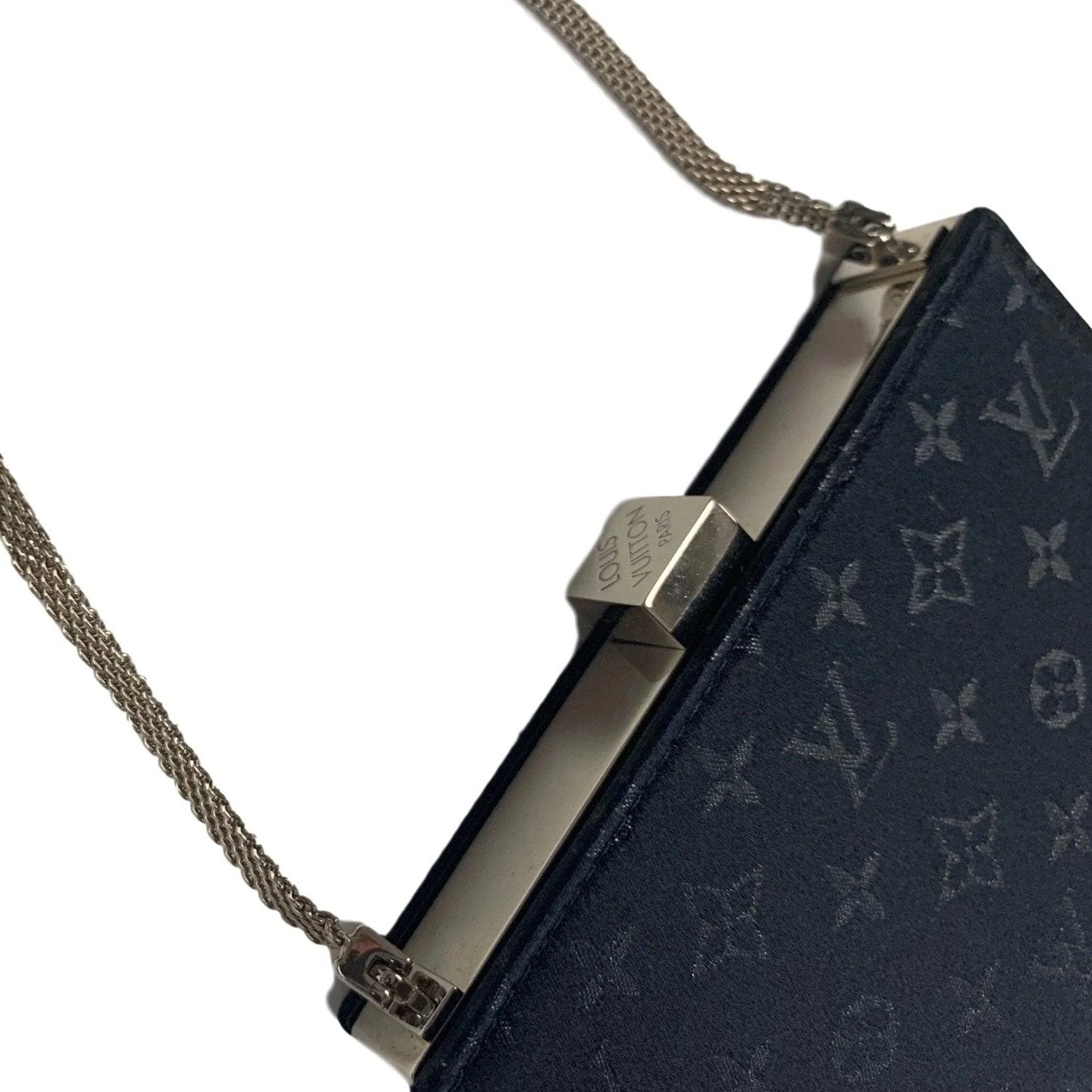 Louis Vuitton Black Monogram Satin Chain Bag - Image 3