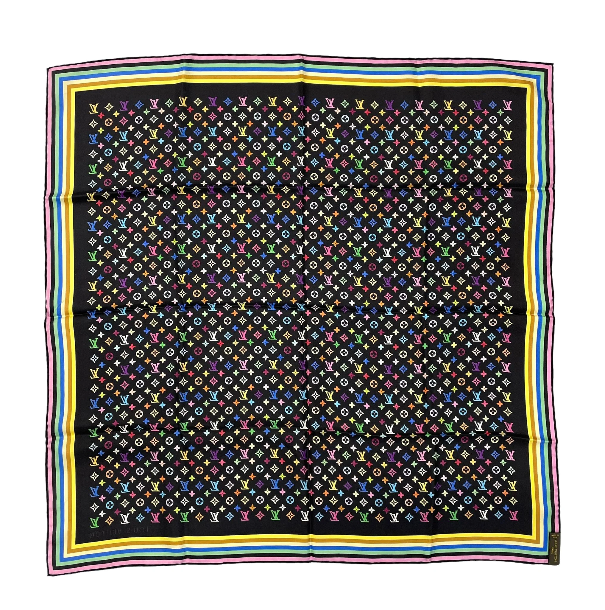 Louis Vuitton Black Monogram Silk Scarf
