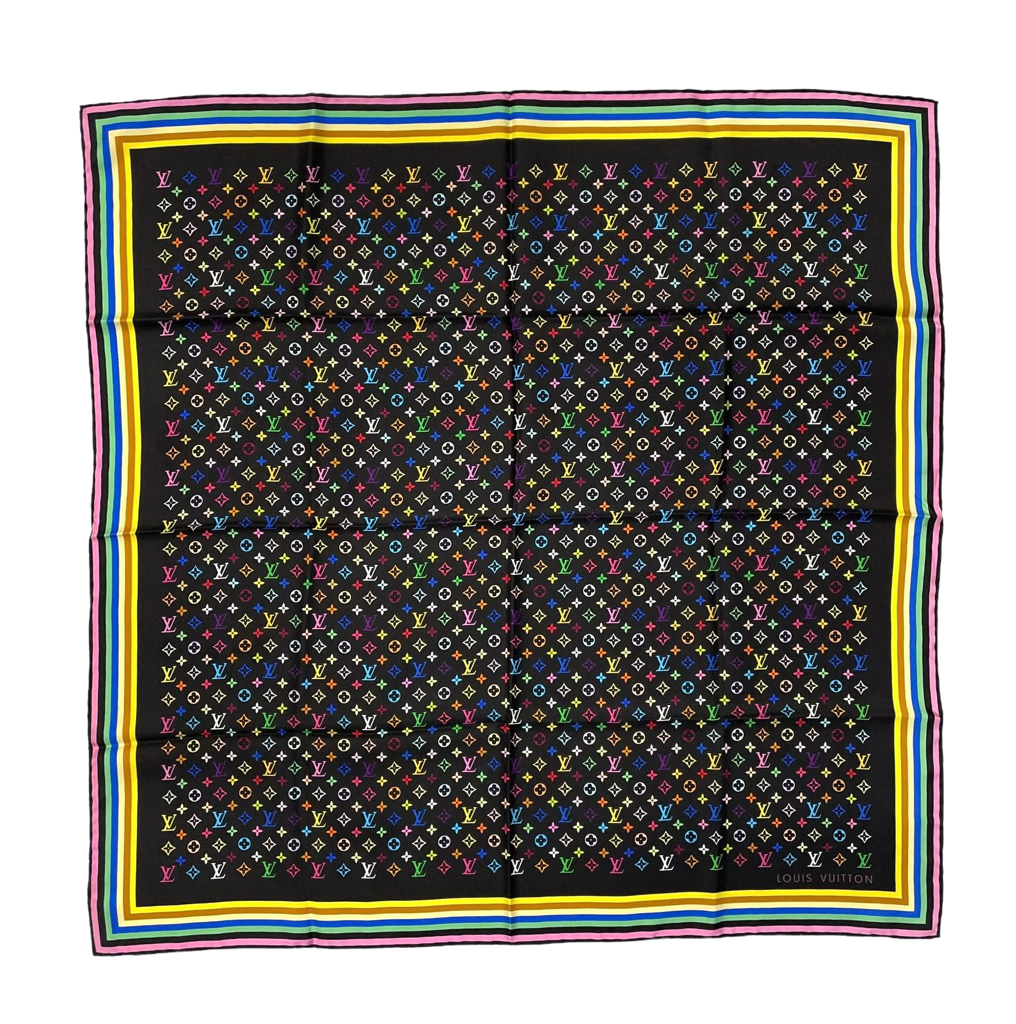 Louis Vuitton Black Monogram Silk Scarf - Image 2