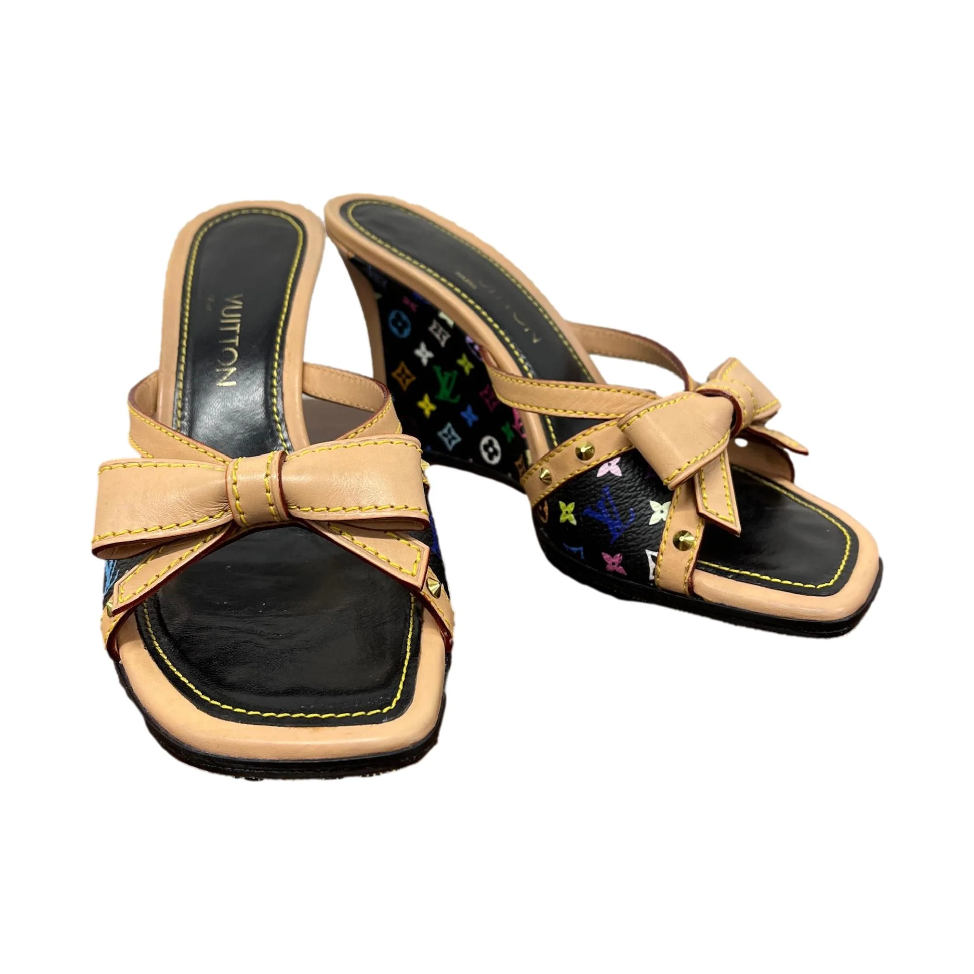 Louis Vuitton Black Multicolor Heels - Image 2