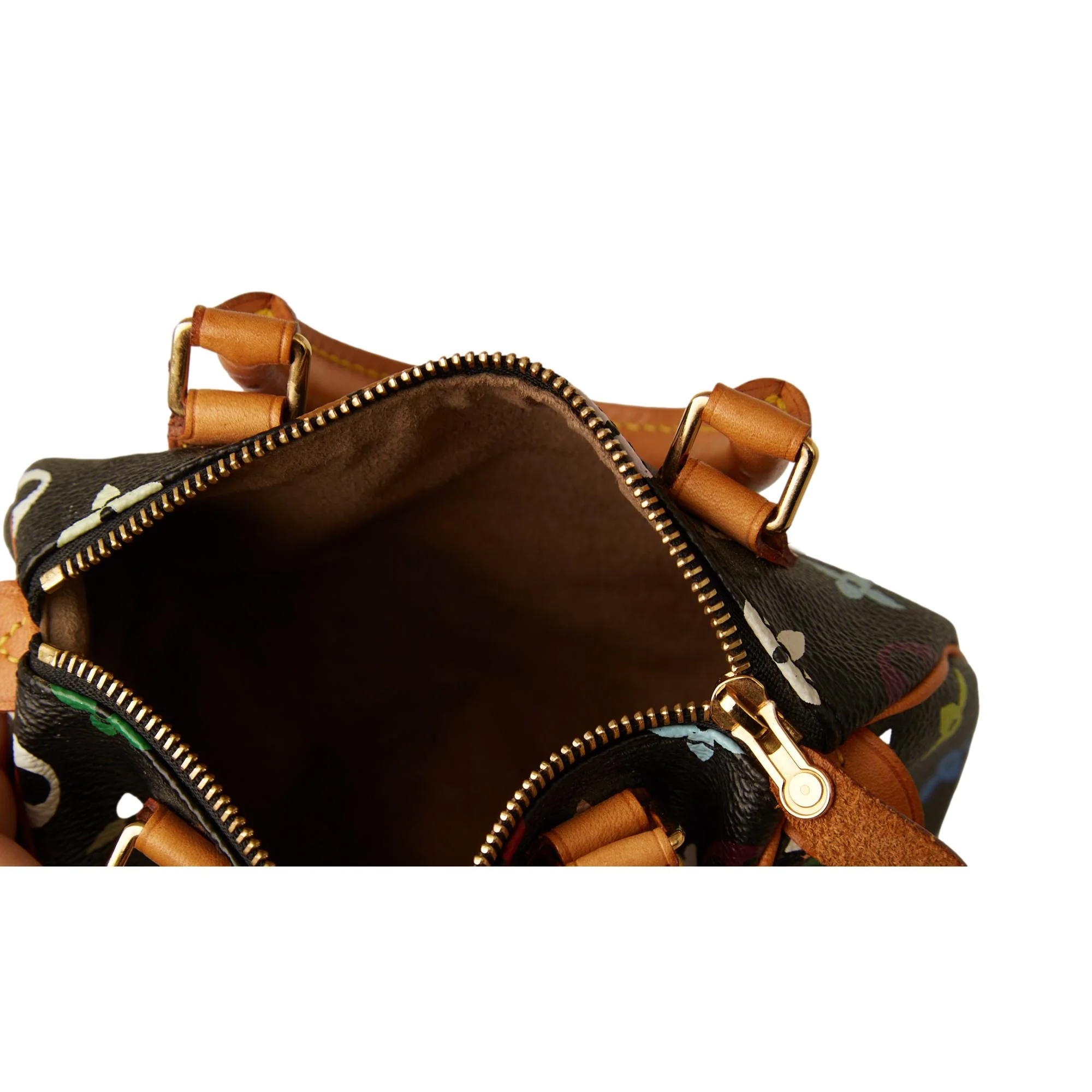Louis Vuitton Black Multicolor Mini Speedy Bag - Image 4
