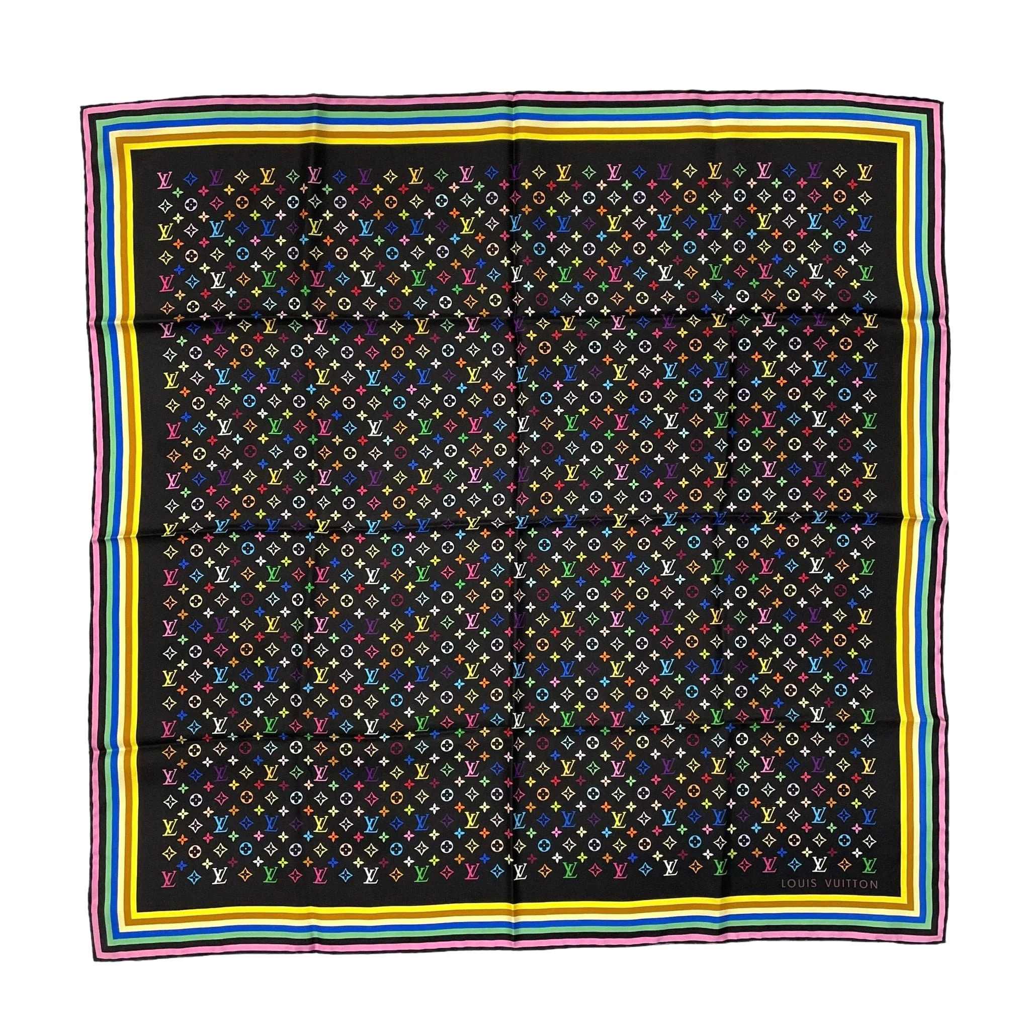 Louis Vuitton Black Murakami Silk Scarf