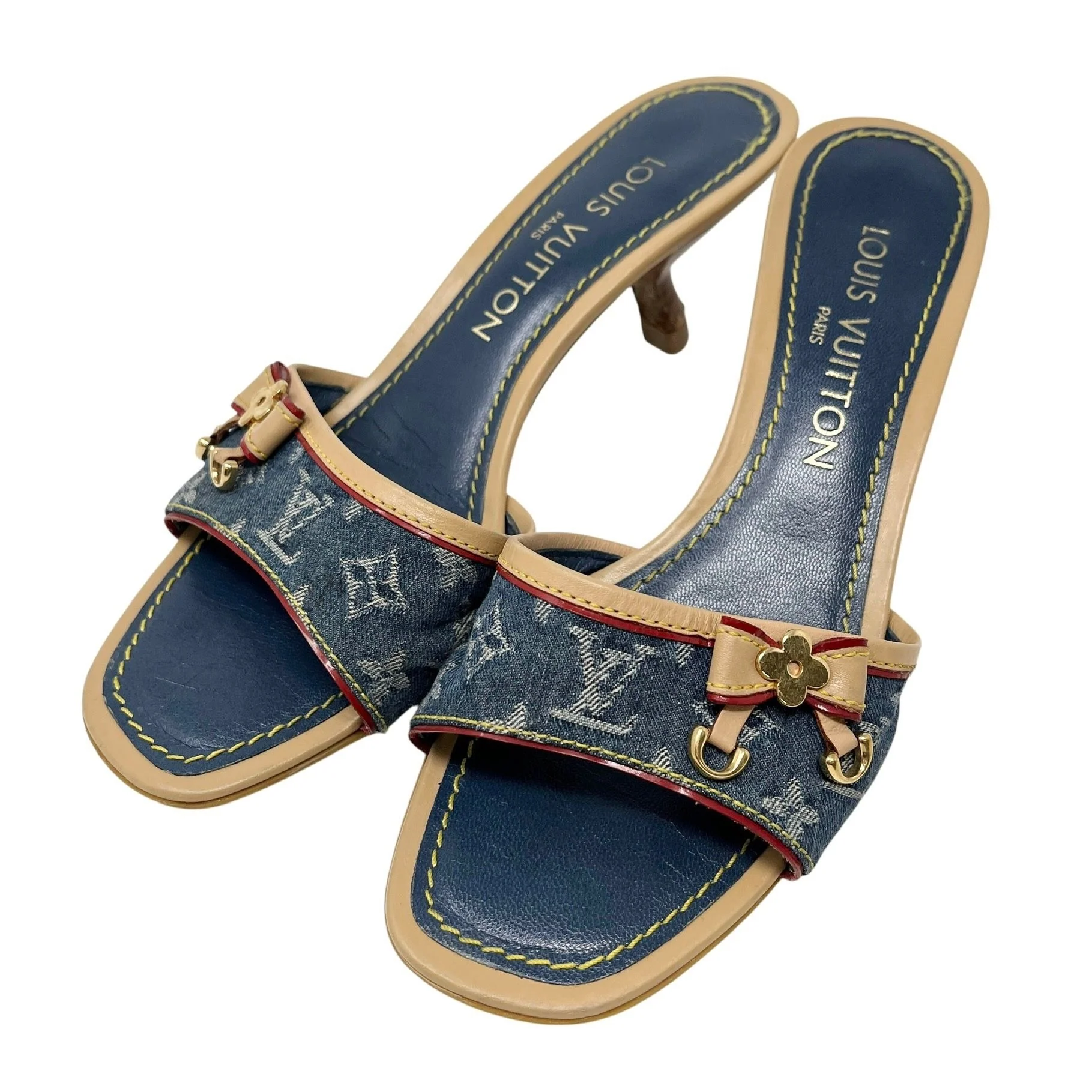 Louis Vuitton Blue Denim Kitten Heels - Image 2
