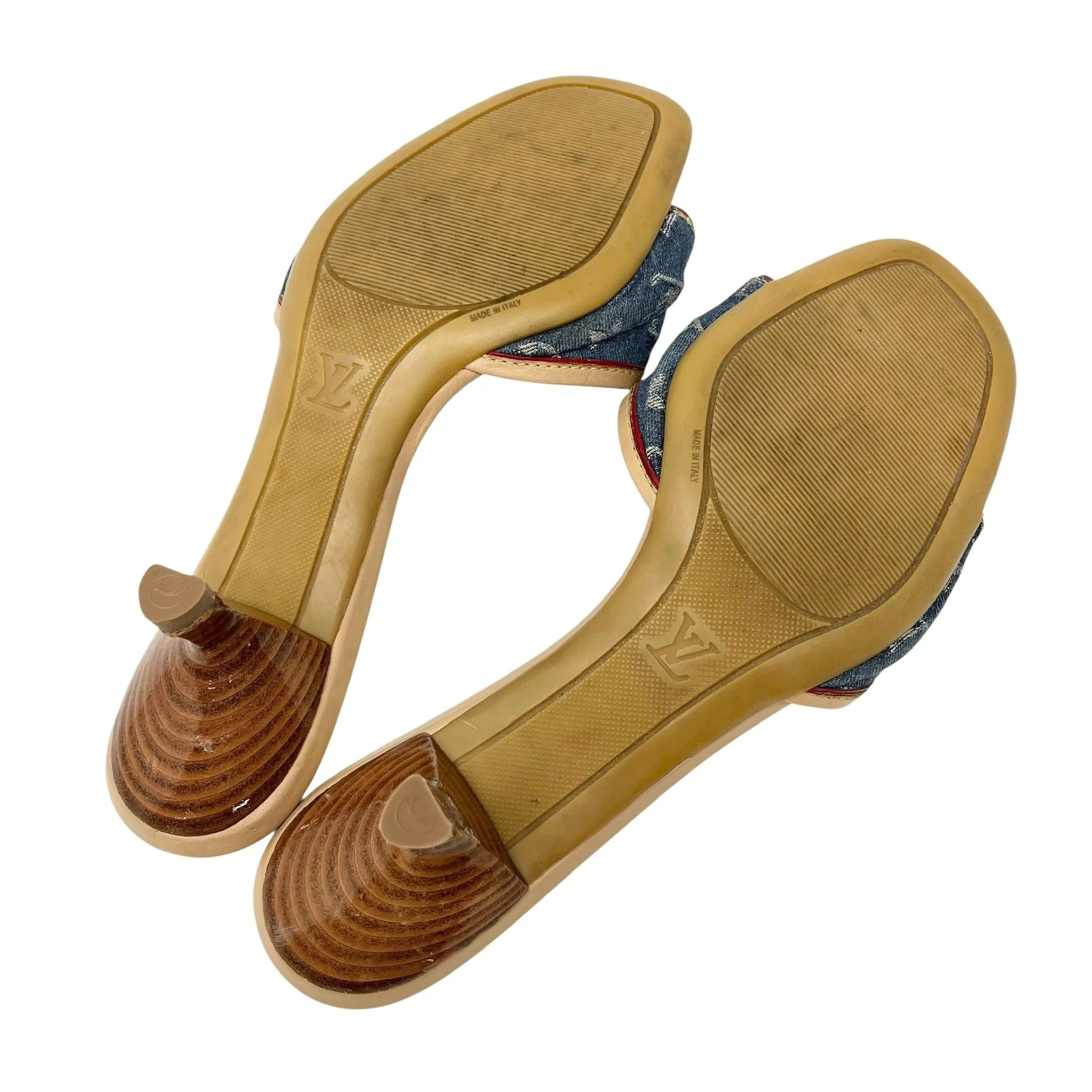 Louis Vuitton Blue Denim Kitten Heels - Image 4