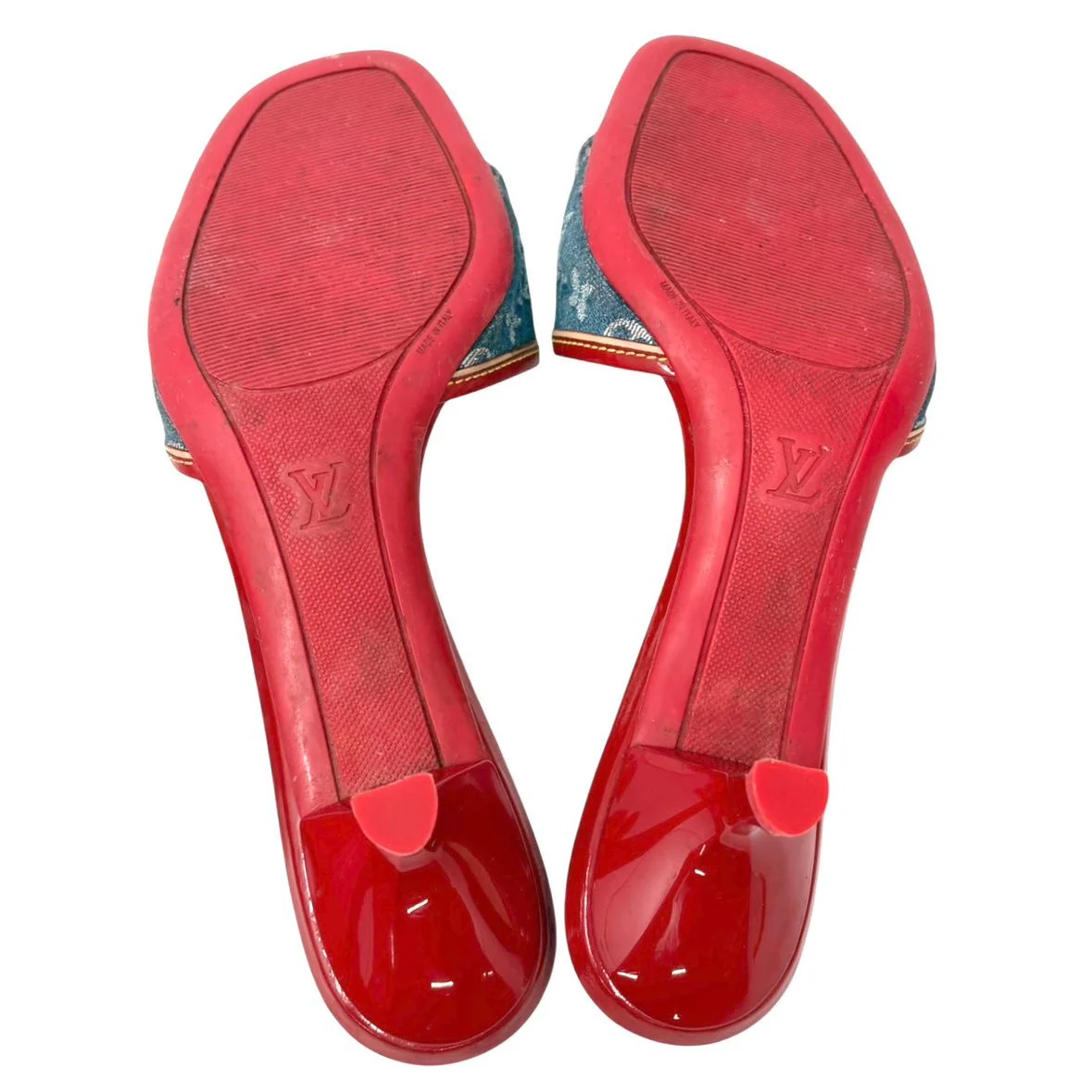Louis Vuitton Blue Denim Kitten Heels - Image 4
