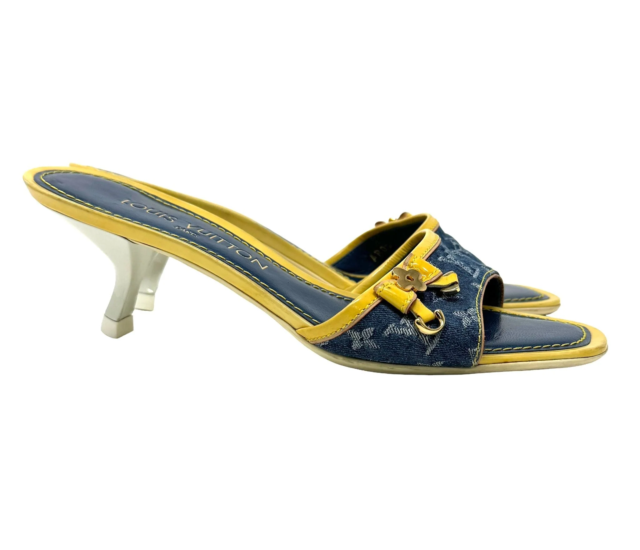 Louis Vuitton Blue Denim Kitten Heels - Image 2