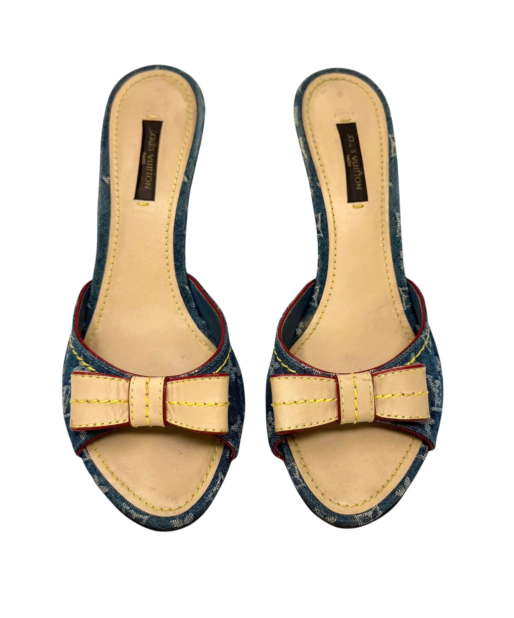 Louis Vuitton Blue Denim Kitten Heels - Image 3