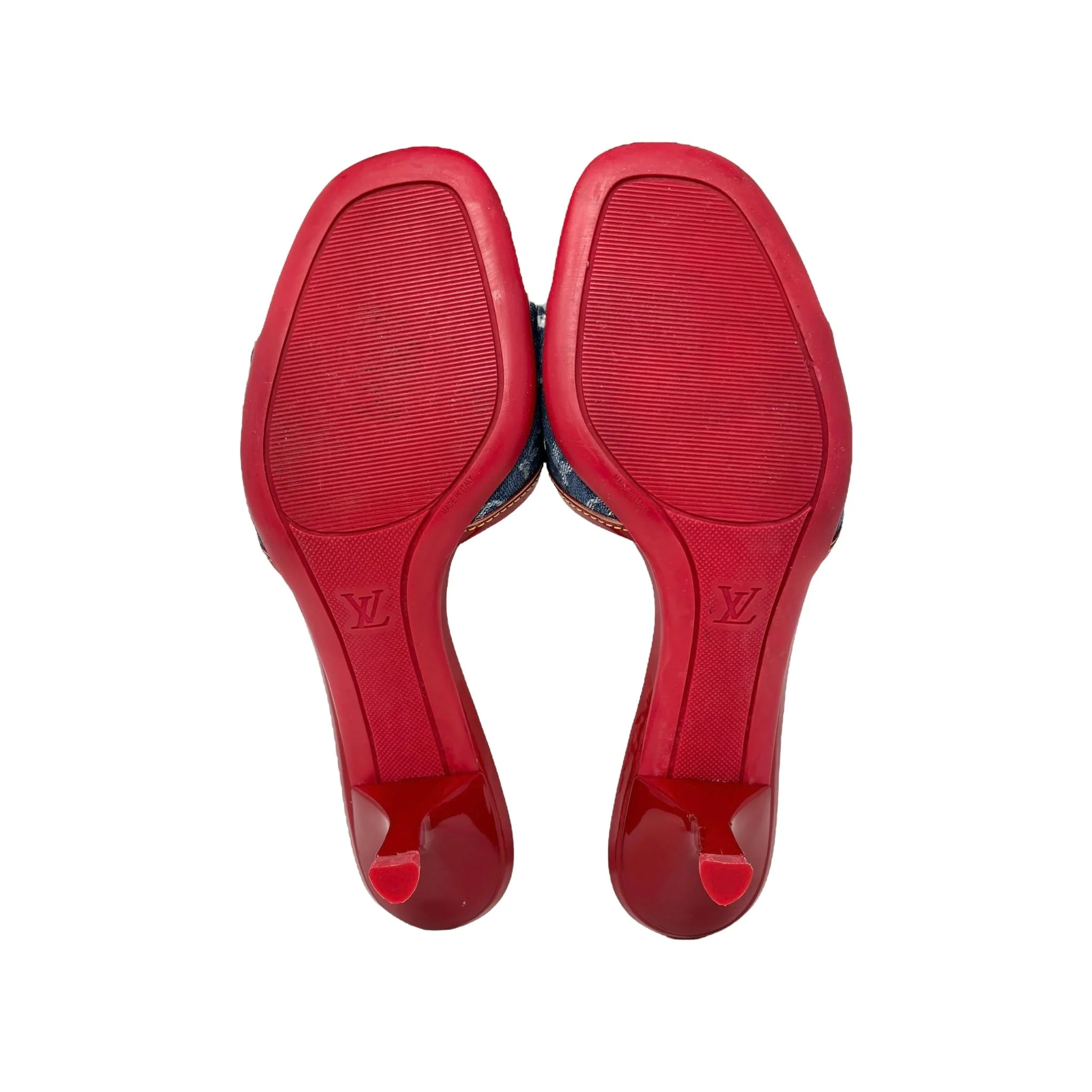 Louis Vuitton Blue Denim Kitten Heels - Image 4