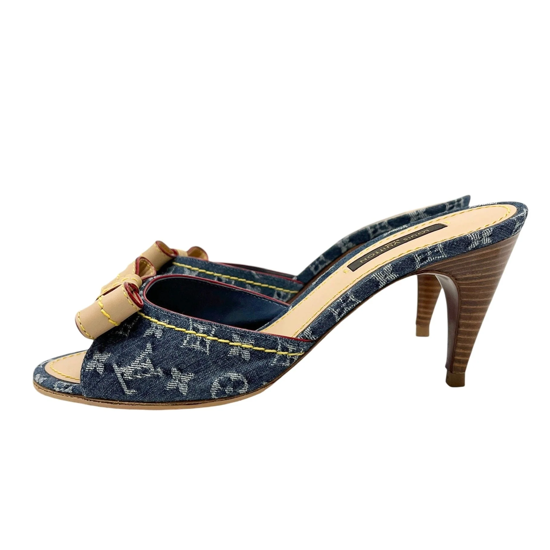 Louis Vuitton Blue Denim Kitten Heels - Image 3