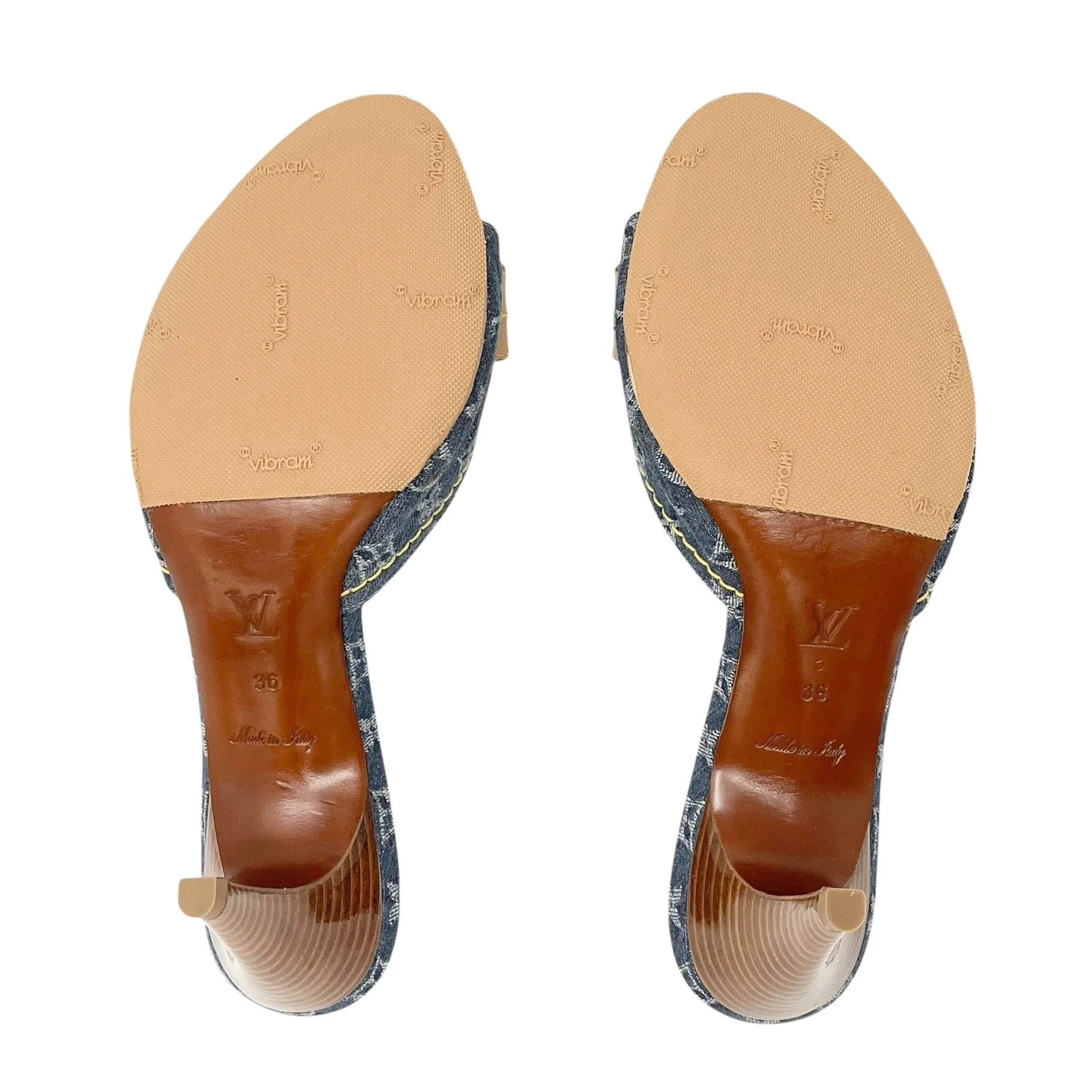 Louis Vuitton Blue Denim Kitten Heels - Image 4