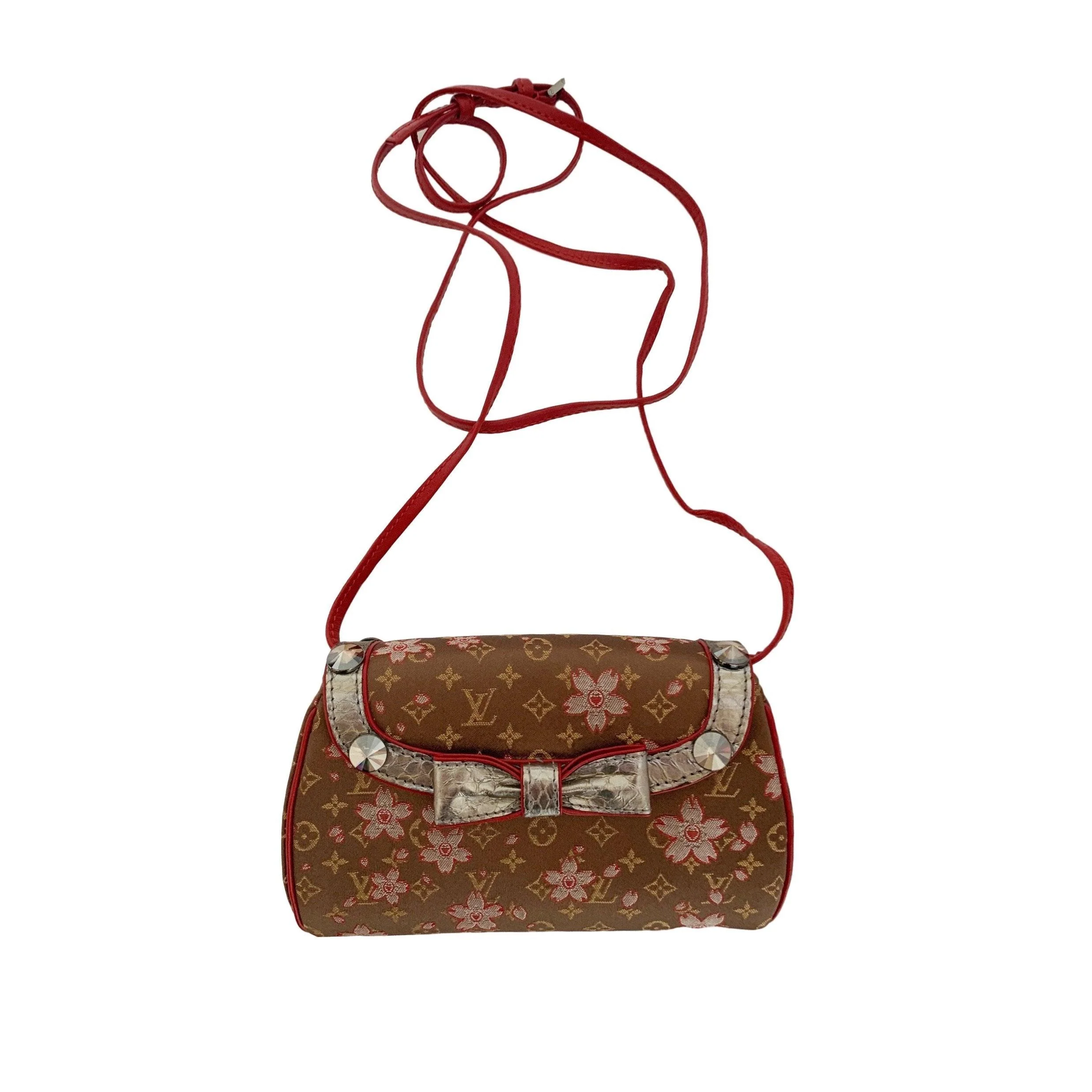 Louis Vuitton Brown Cherry Blossom Satin Mini Bag - Image 2